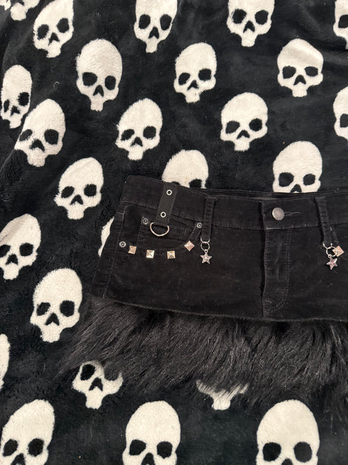 black fur studded skirt size s