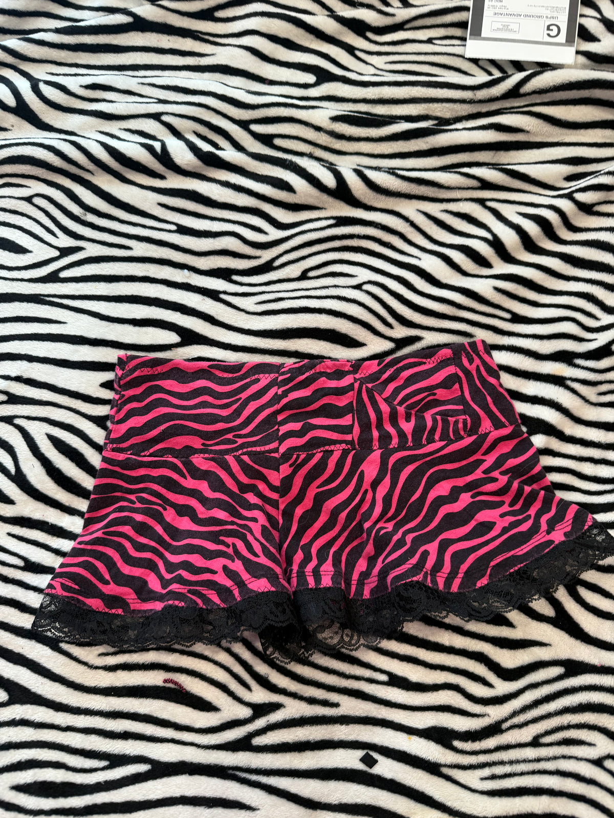pink & black zebra bow skirt size xxs