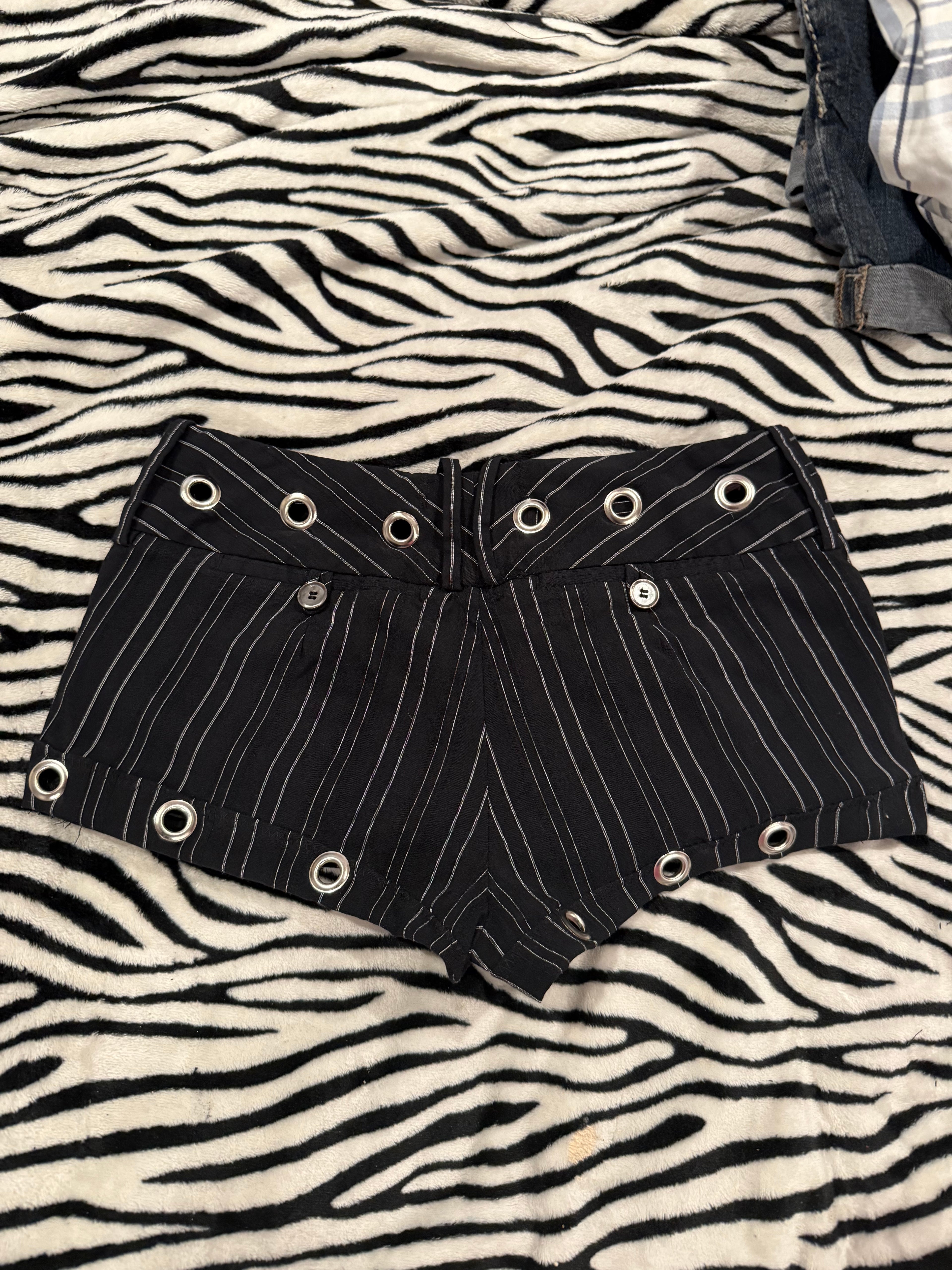 pinstripe micro shorts size xxs/xs