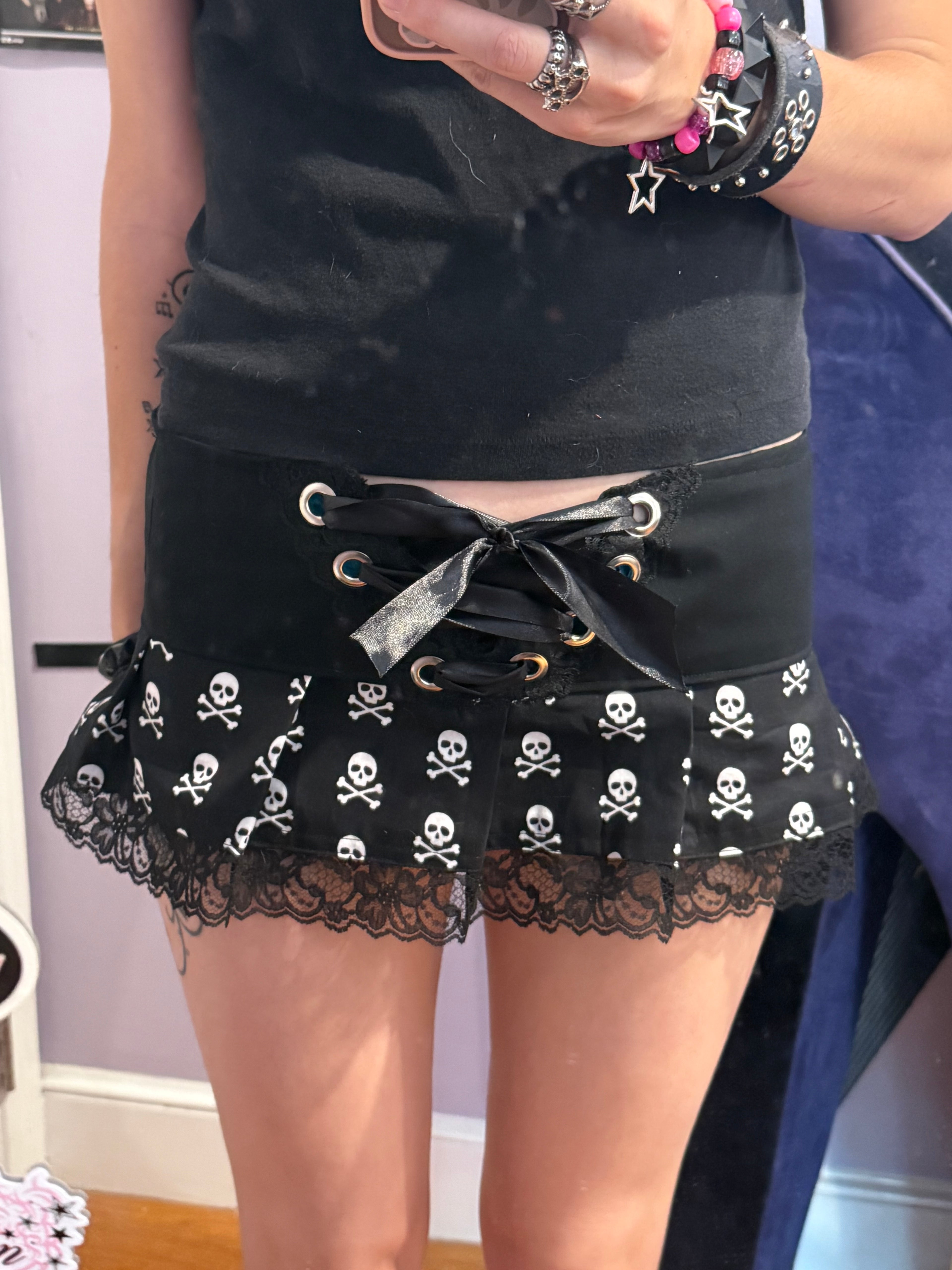 lace up corset skull skirt size s