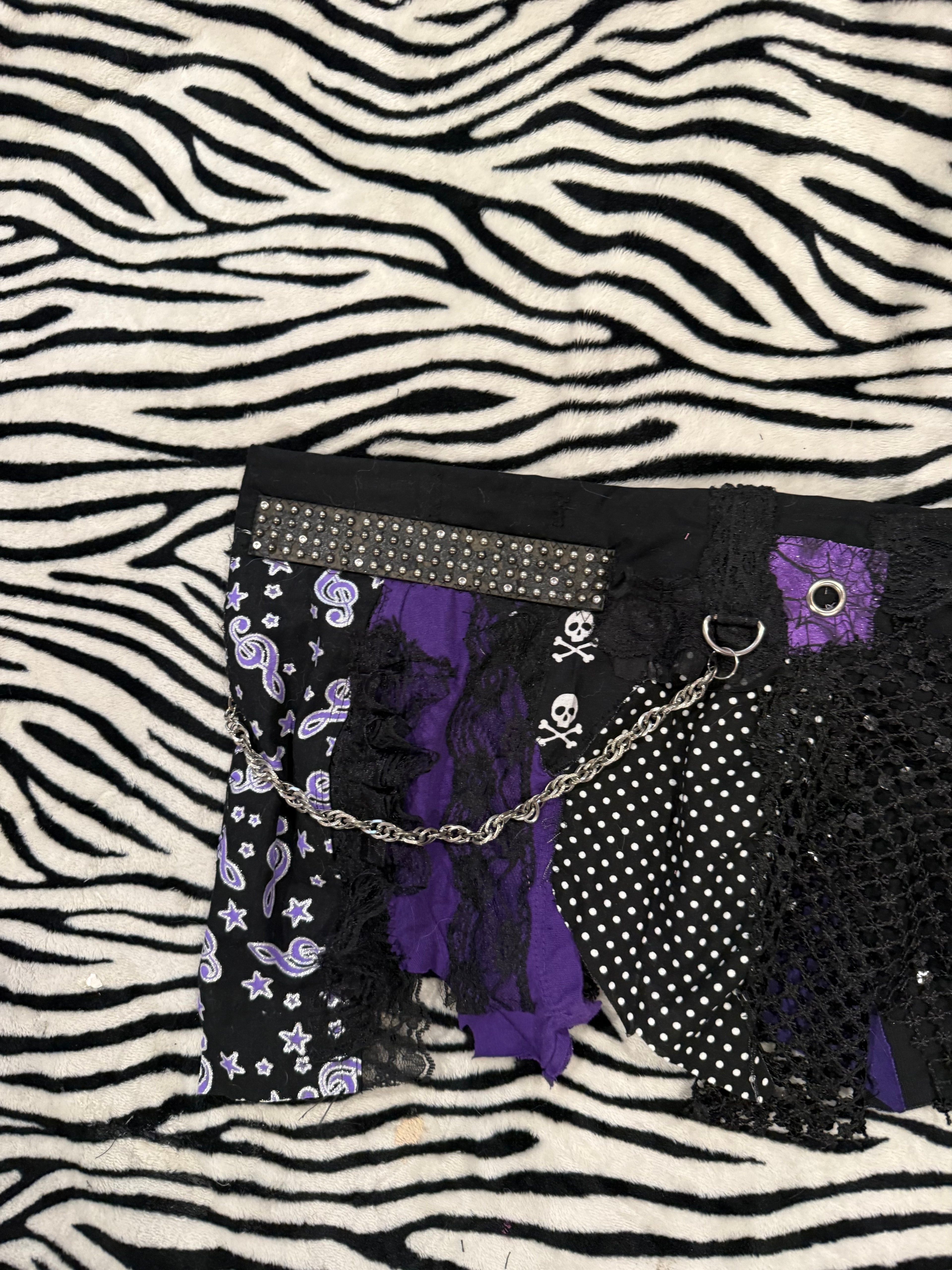 purple scrap skirt size xs/s