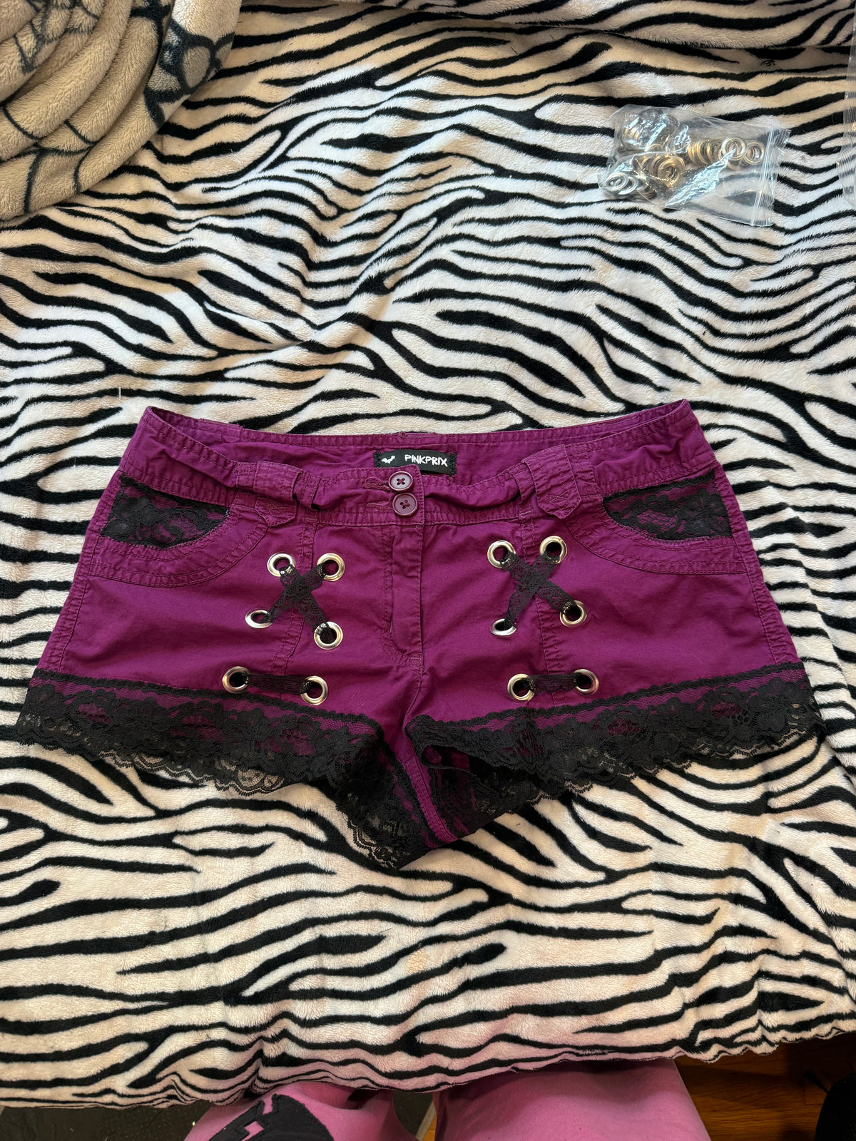 Purple lace shorts size s/m