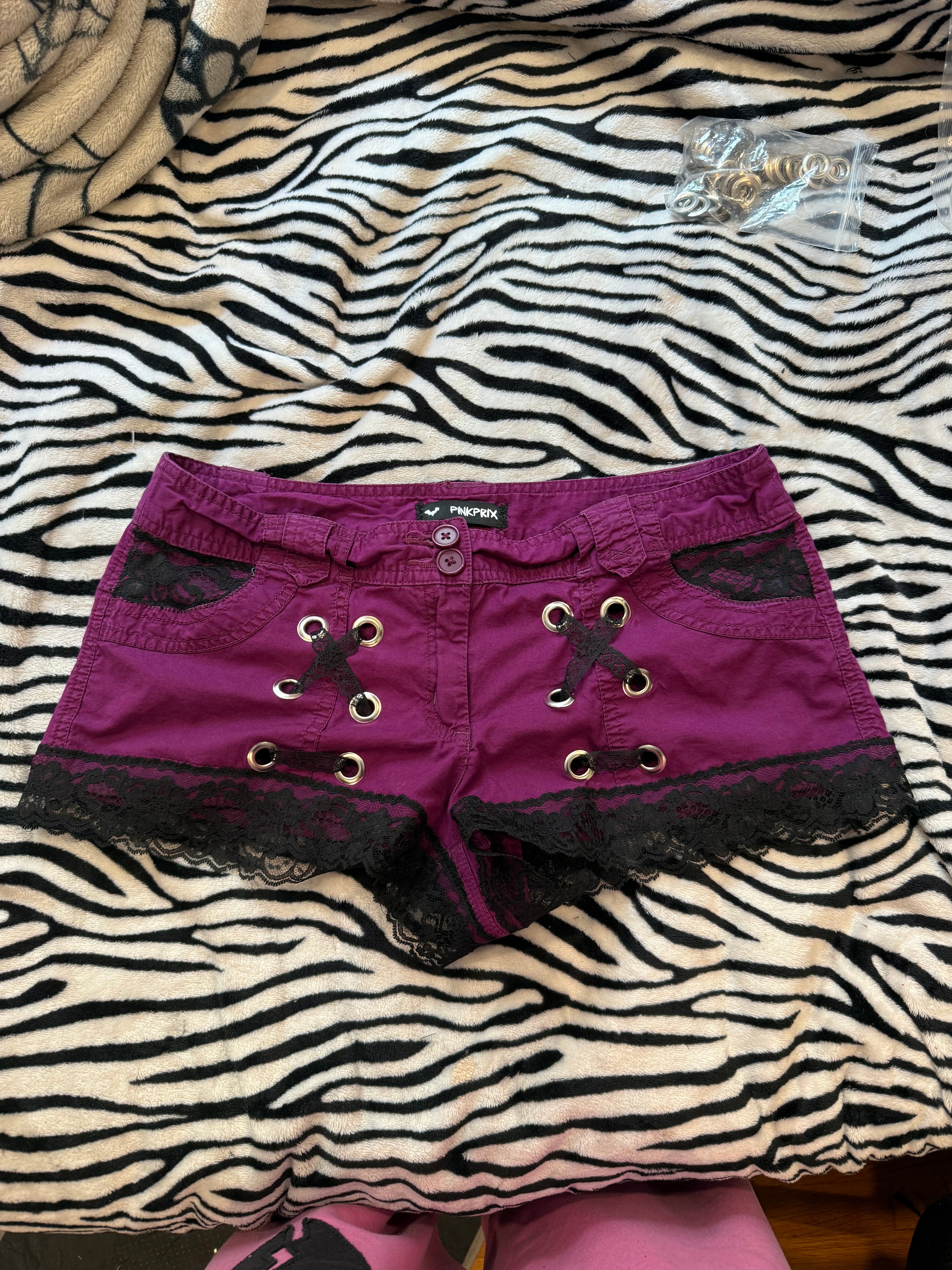 Purple lace shorts size s/m