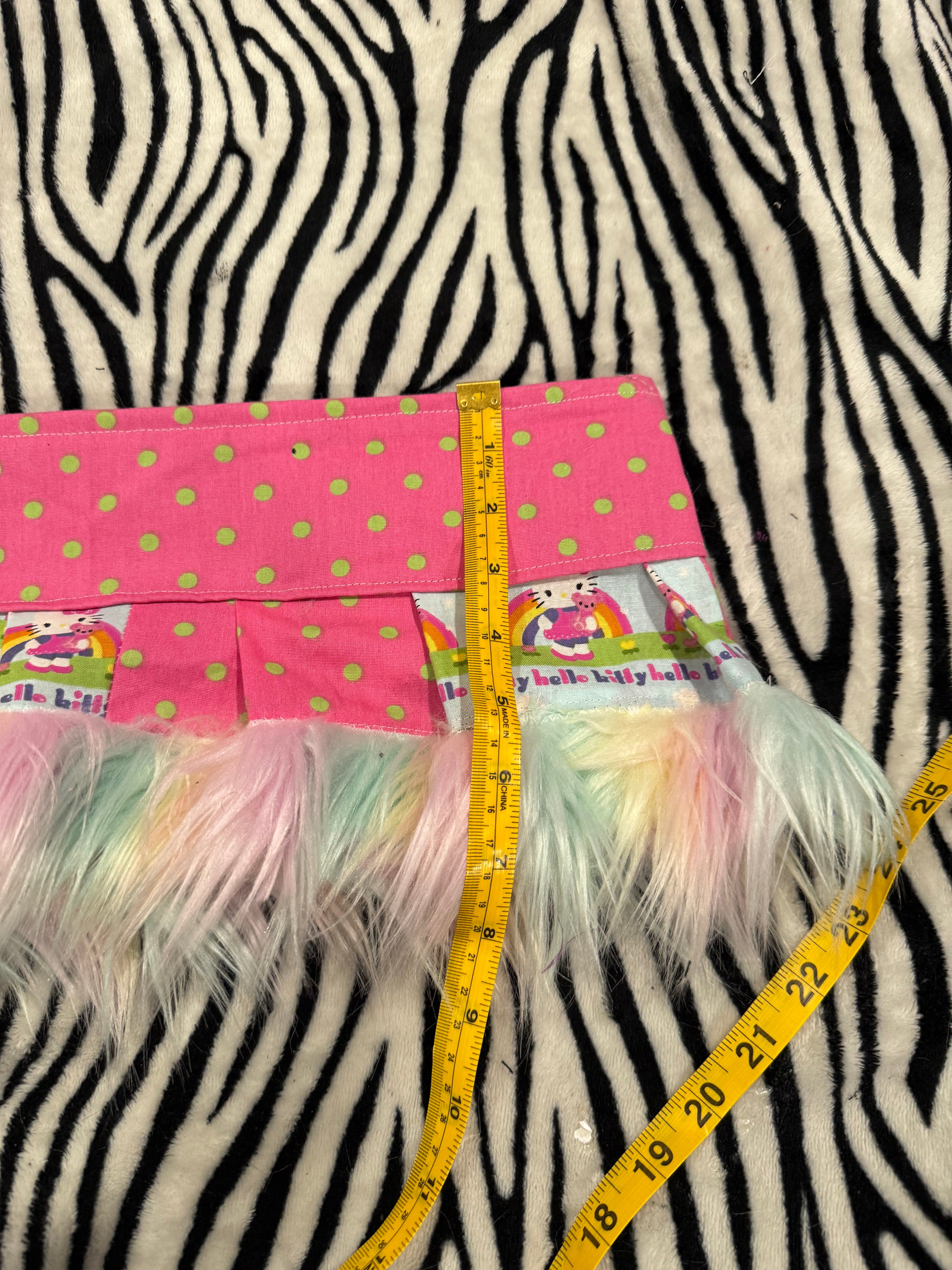 hello kitty polka dot fur skirt size xl