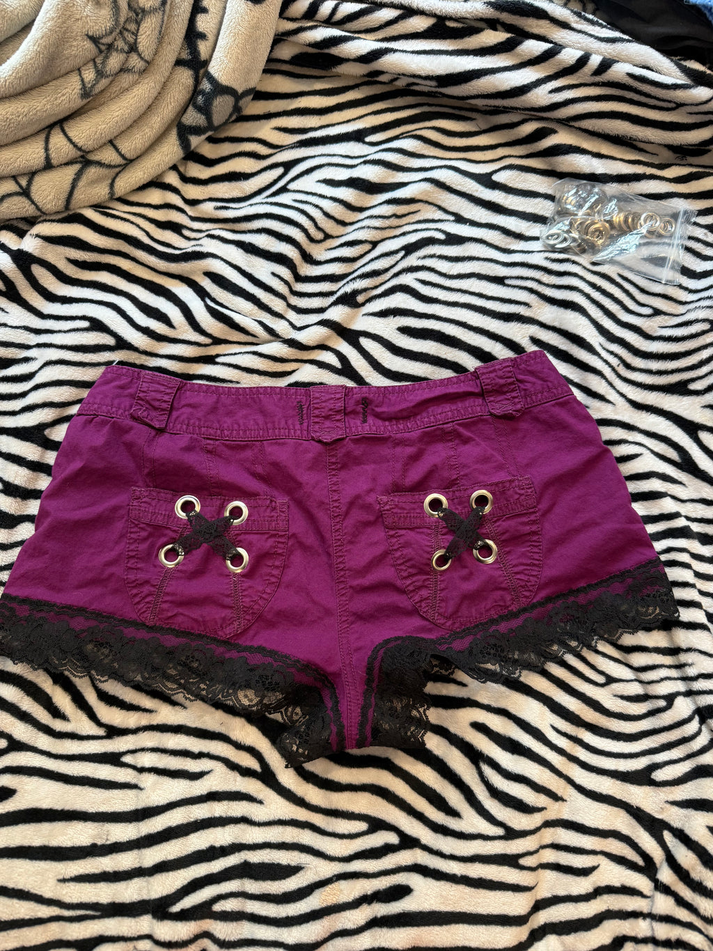 Purple lace shorts size s/m