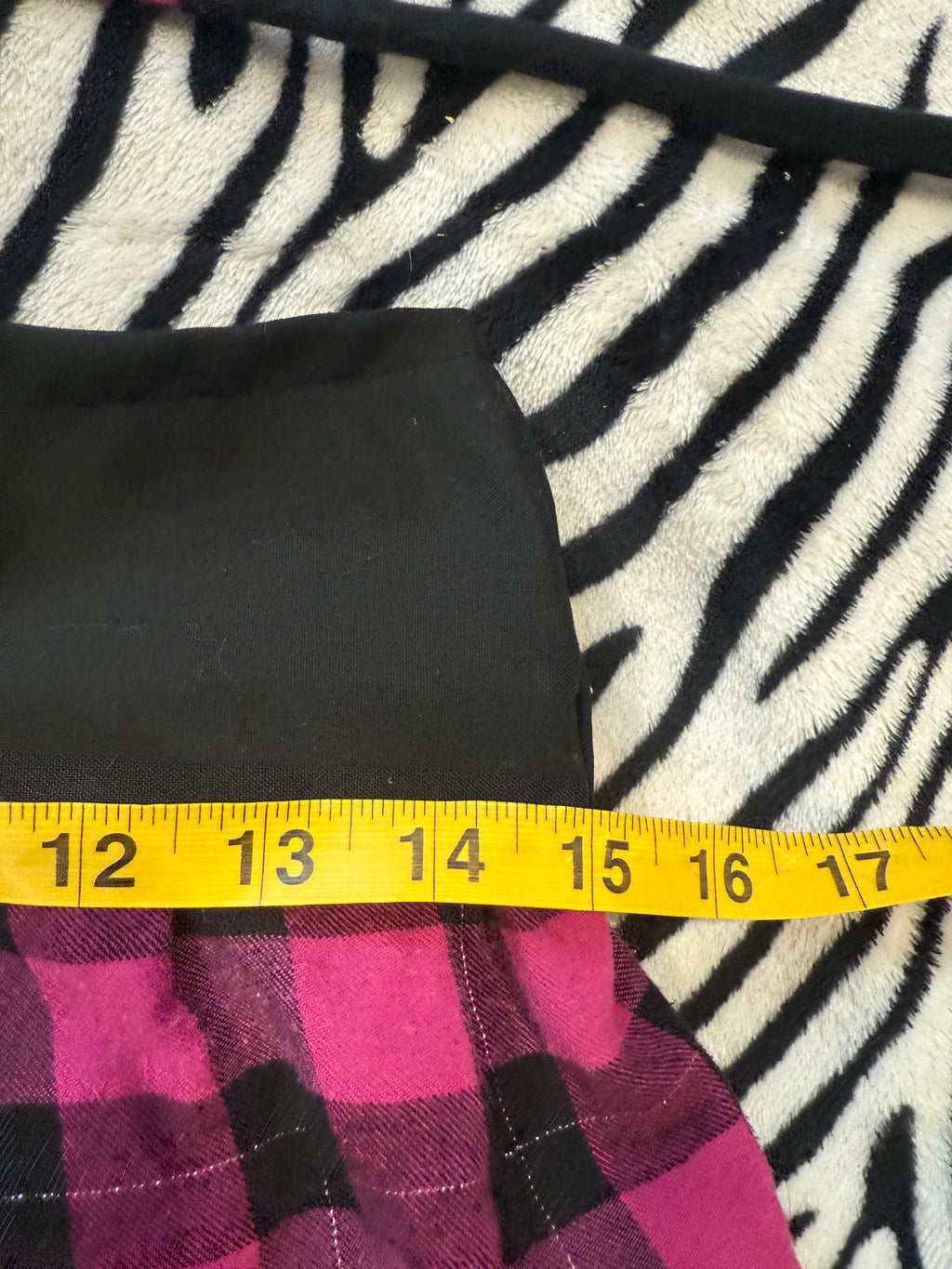 pink & black plaid rave size xxs