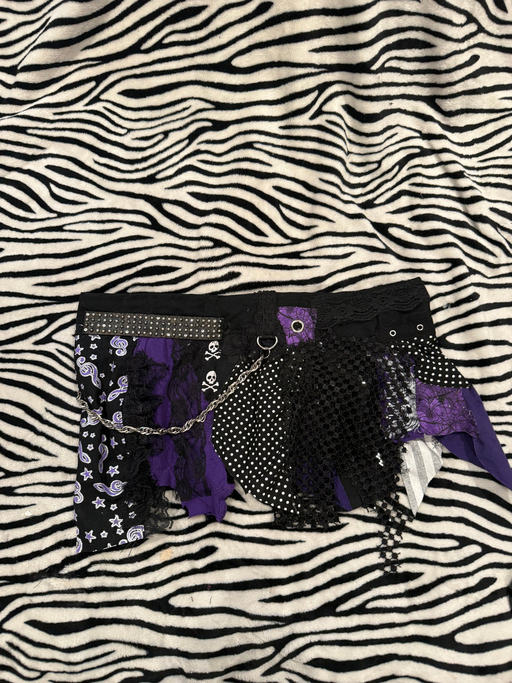 purple scrap skirt size xs/s