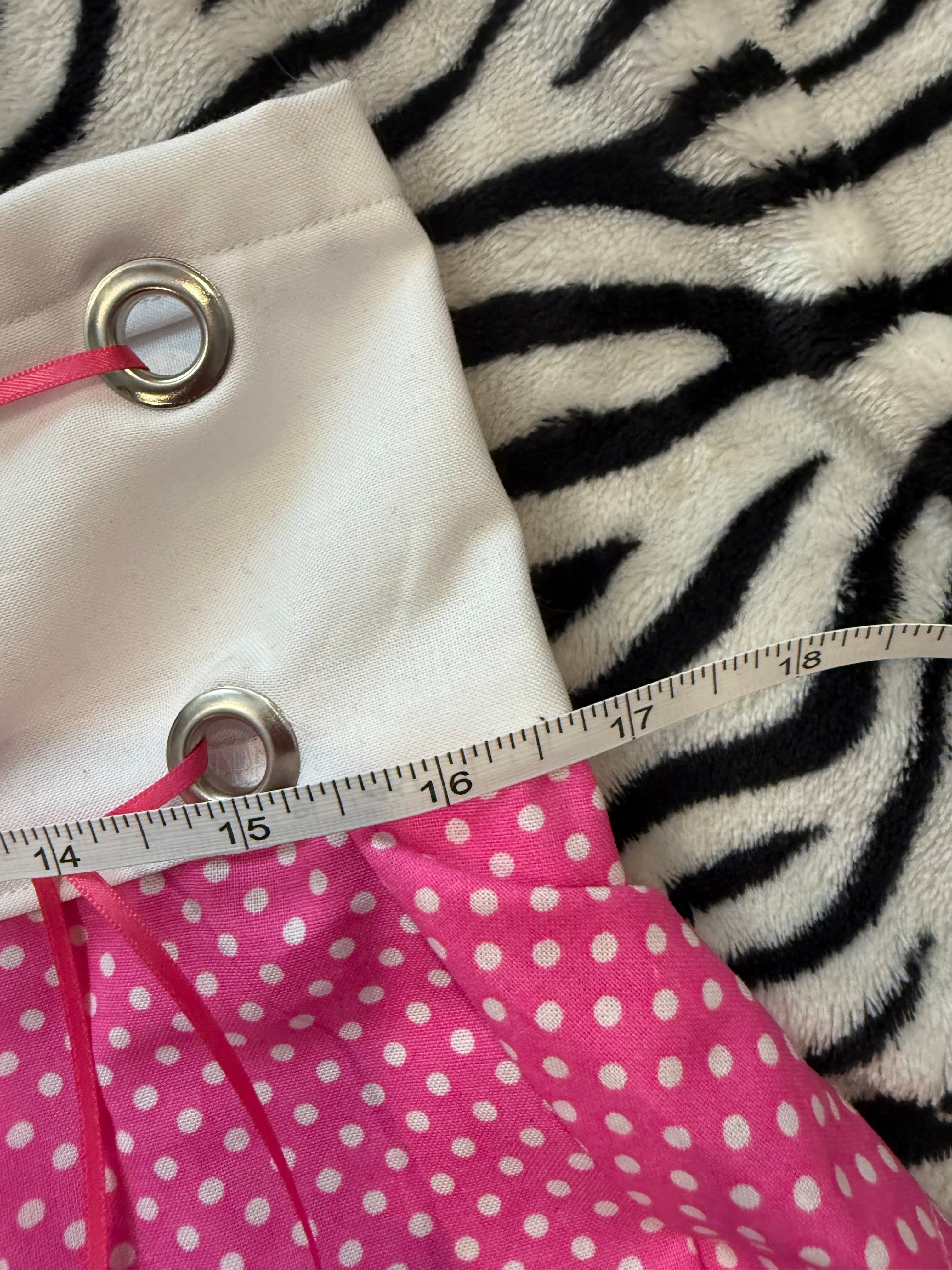 pink & white polka dot lace up mini skirt size xs