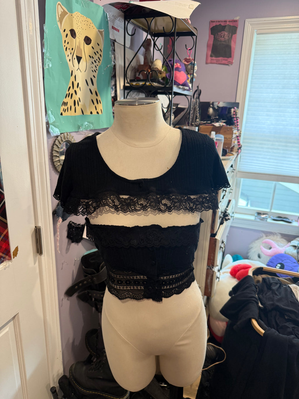 lace tube top& micro cardigan set size m