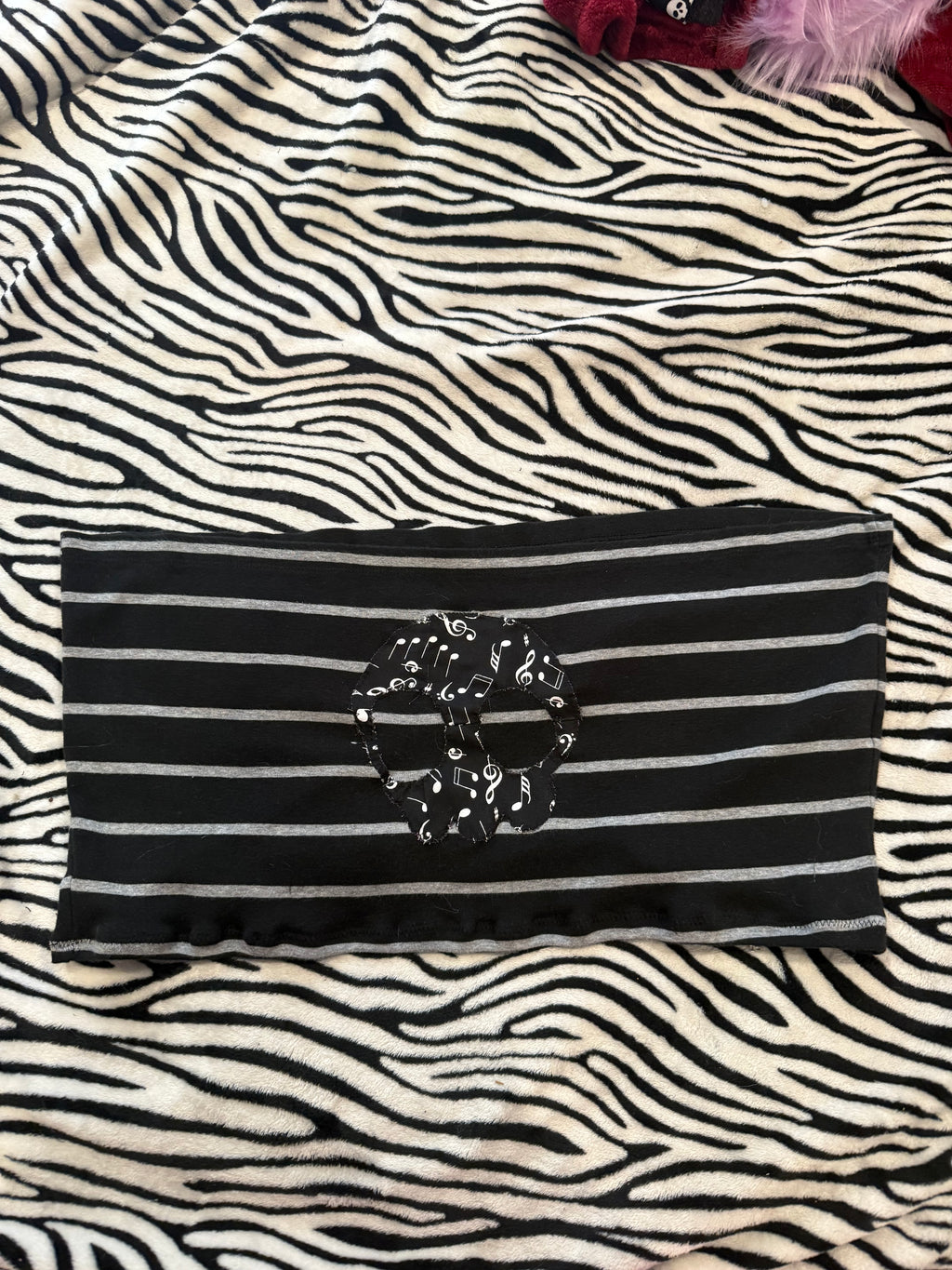 music note striped tube top size xl/2xl