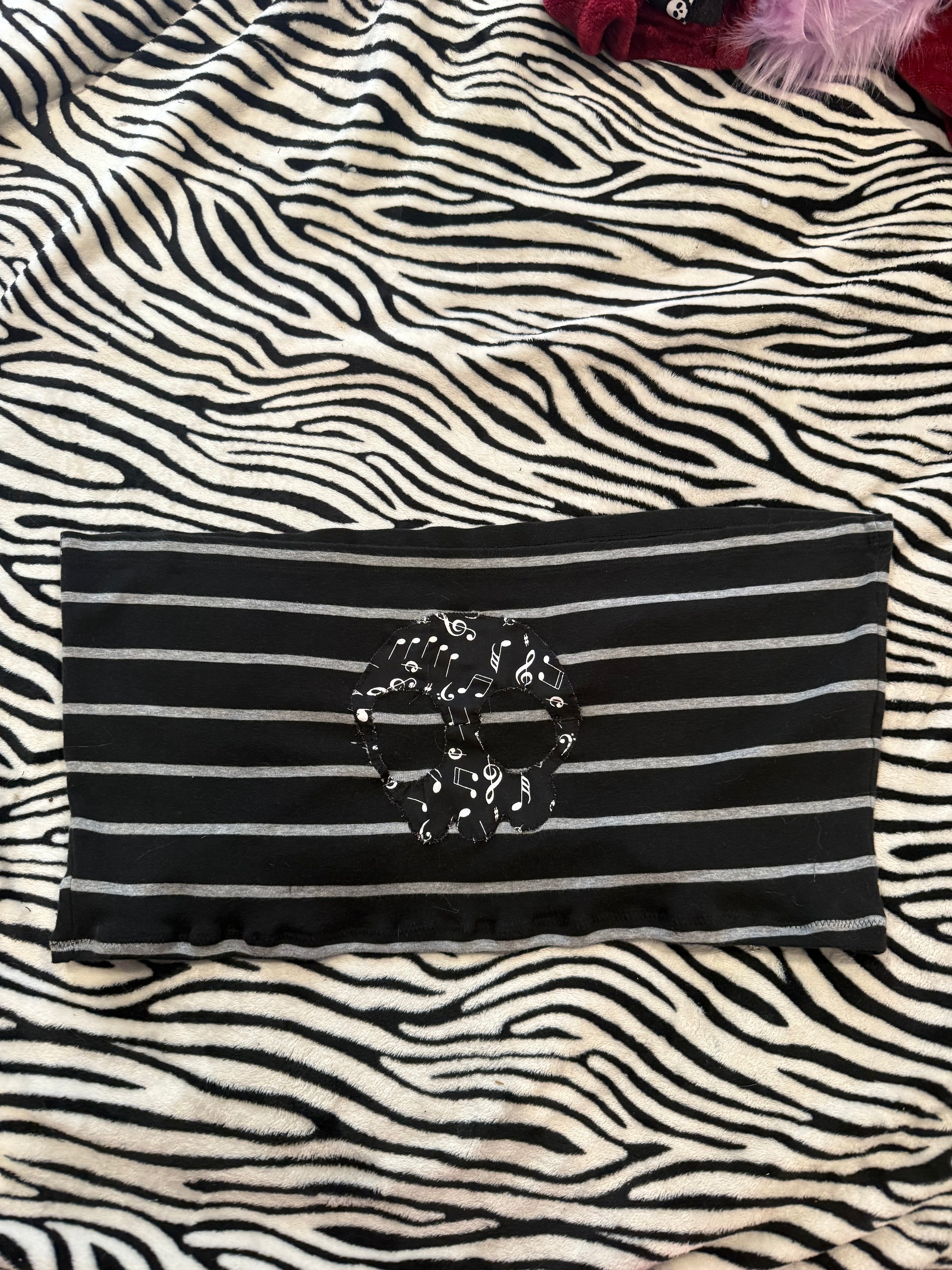 music note striped tube top size xl/2xl