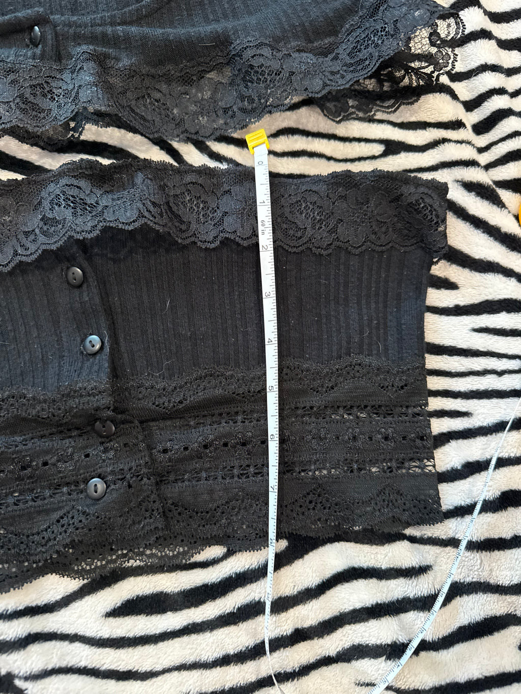 lace tube top& micro cardigan set size m