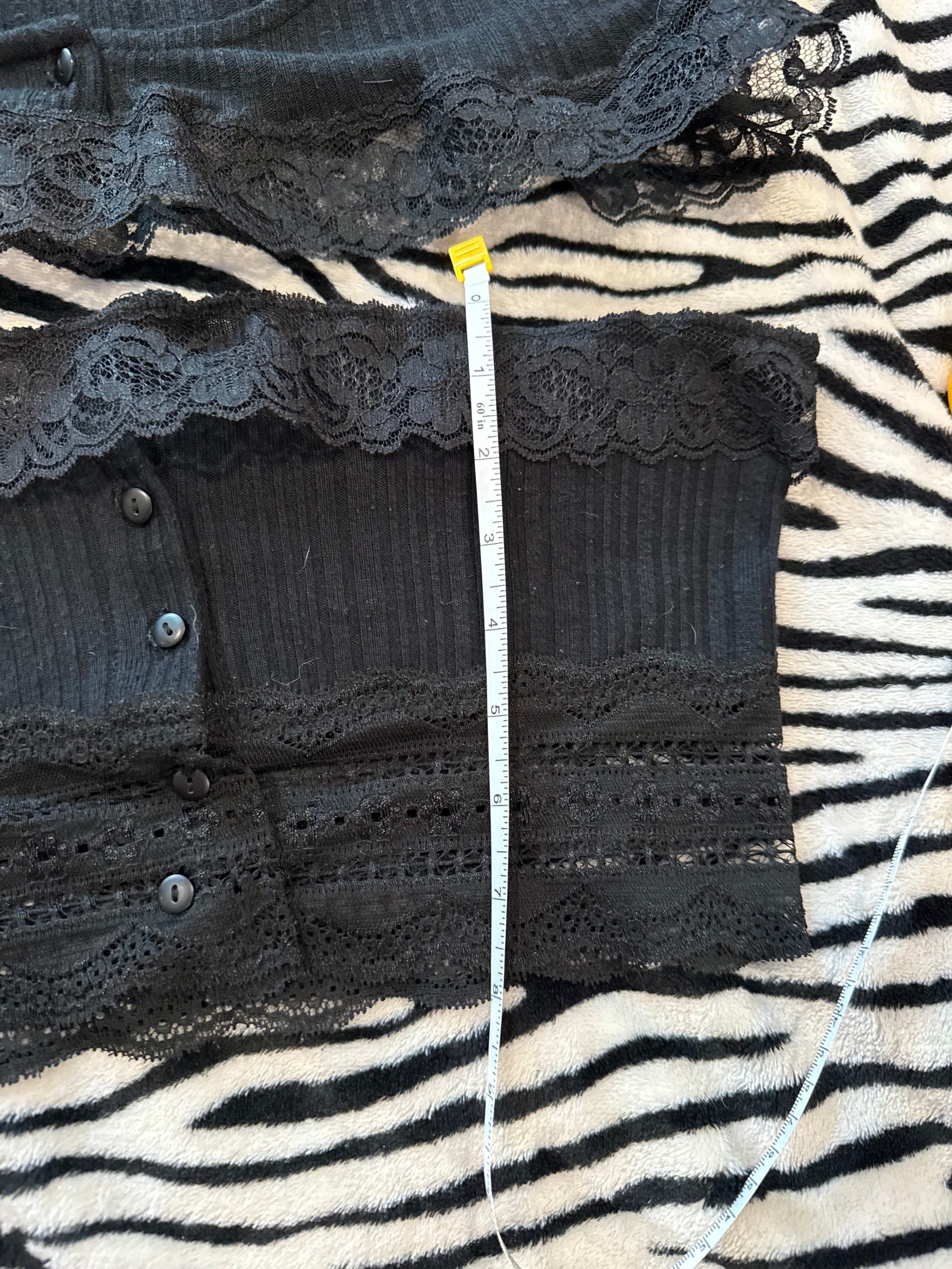 lace tube top& micro cardigan set size m