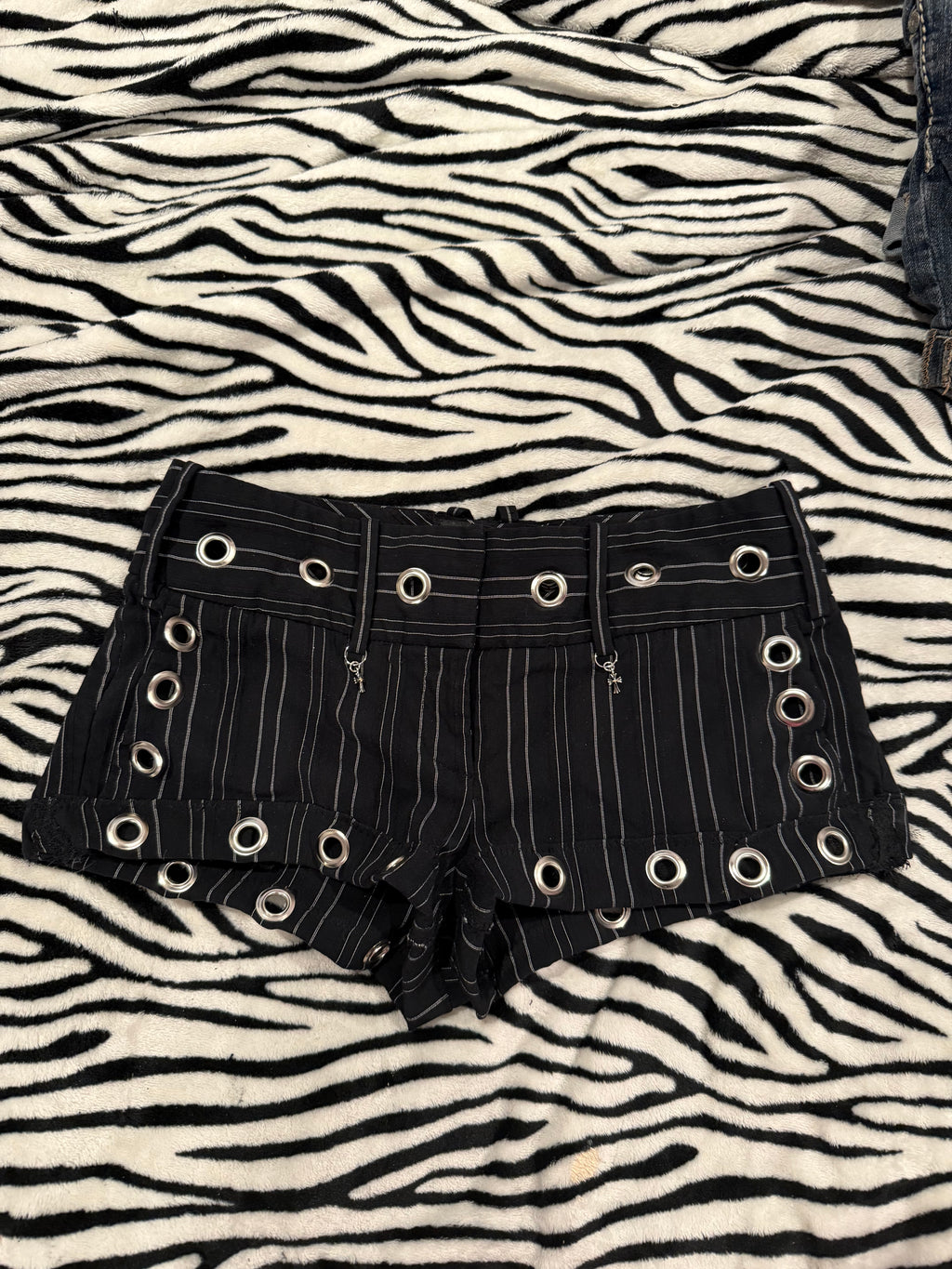 pinstripe micro shorts size xxs/xs