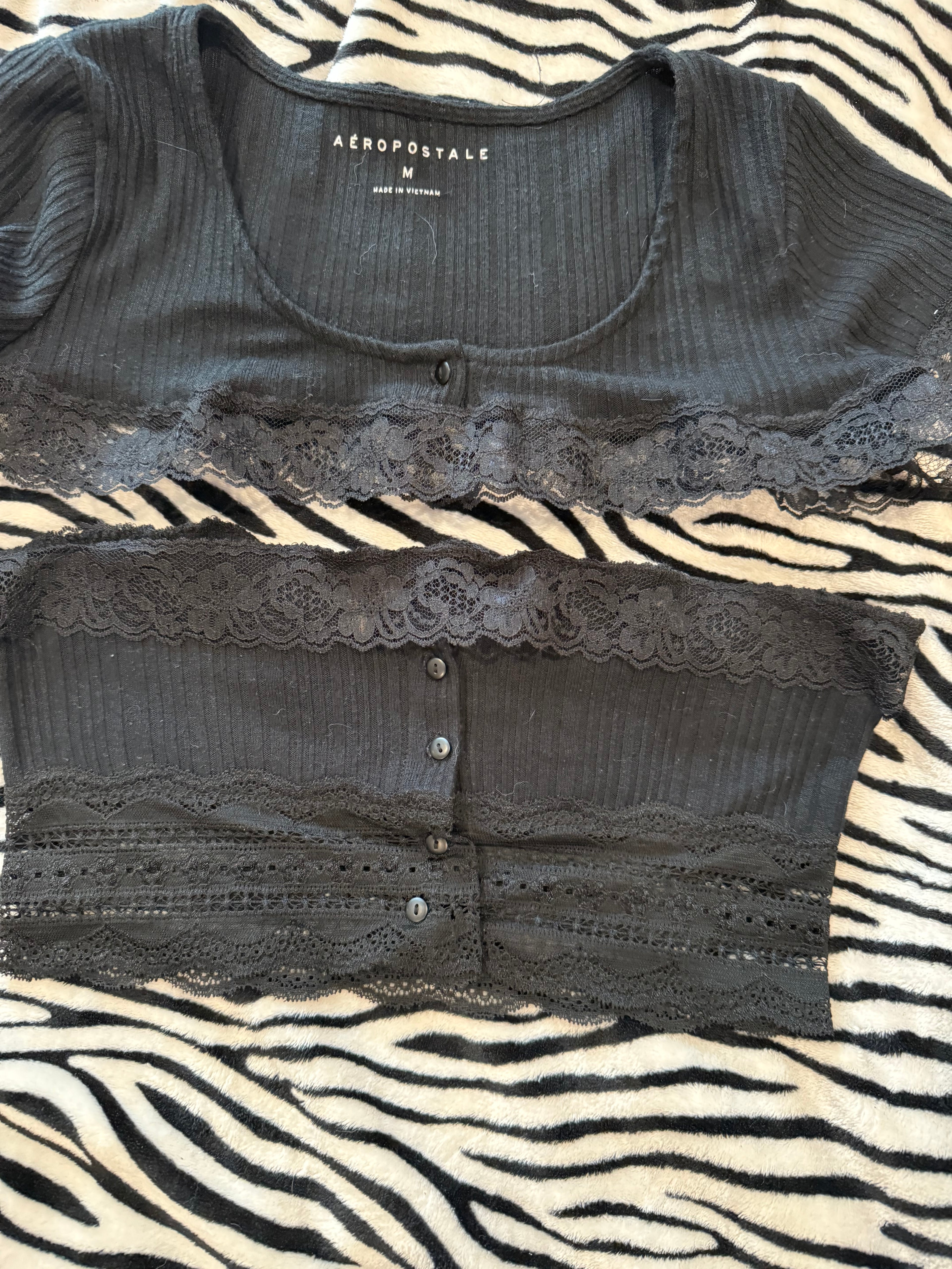 lace tube top& micro cardigan set size m
