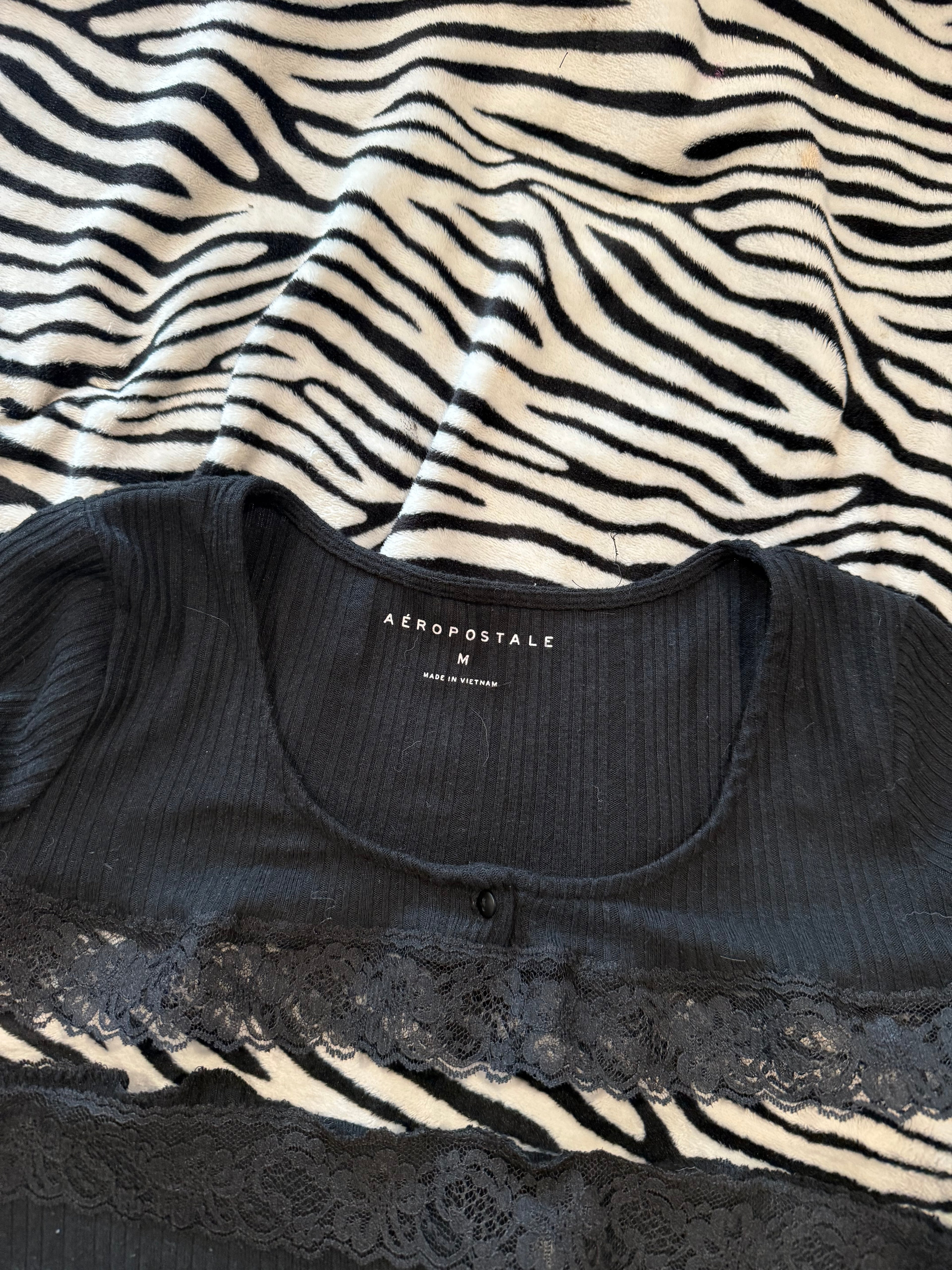 lace tube top& micro cardigan set size m