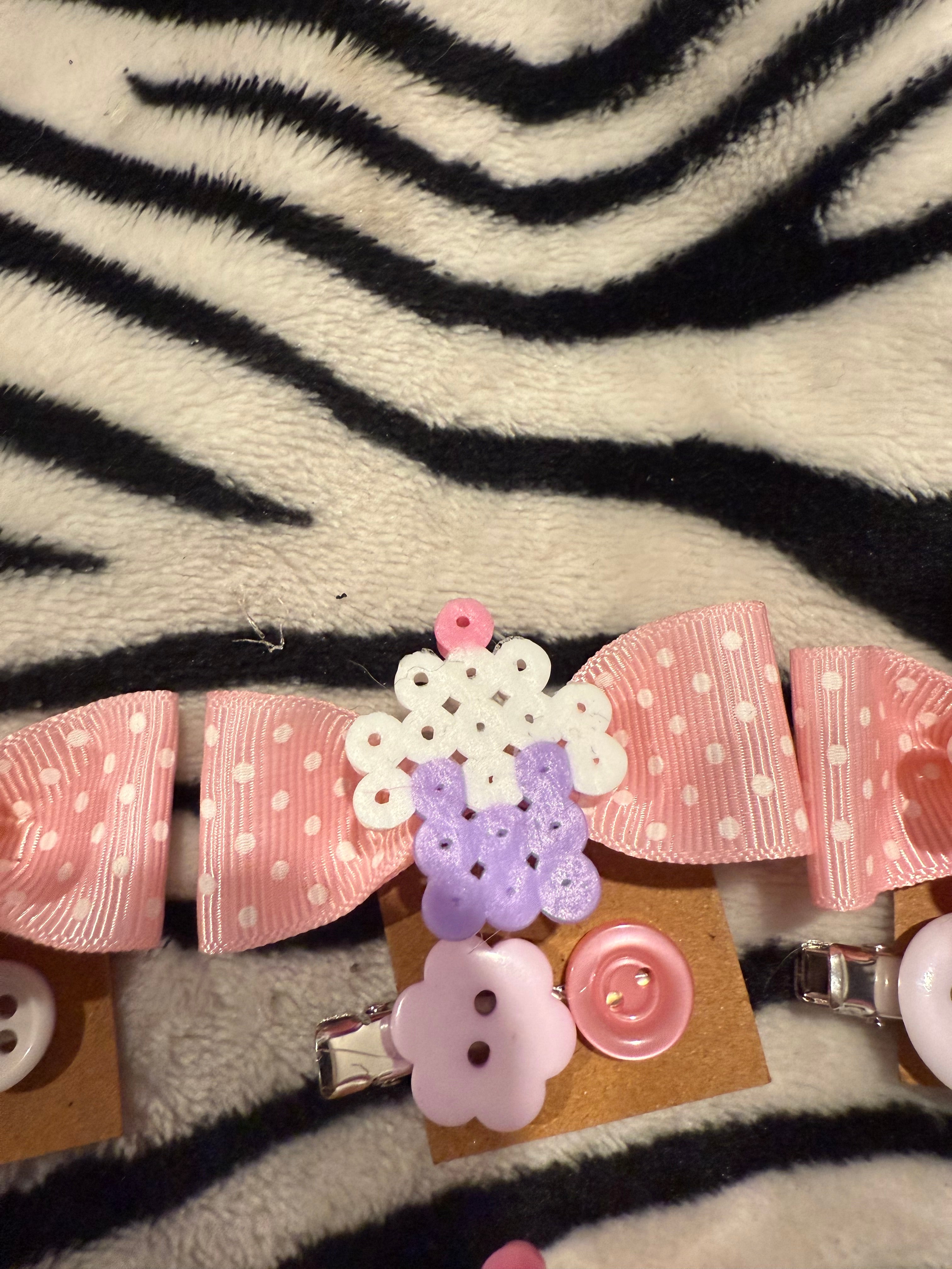 *flawed* polka dot perler hairclips