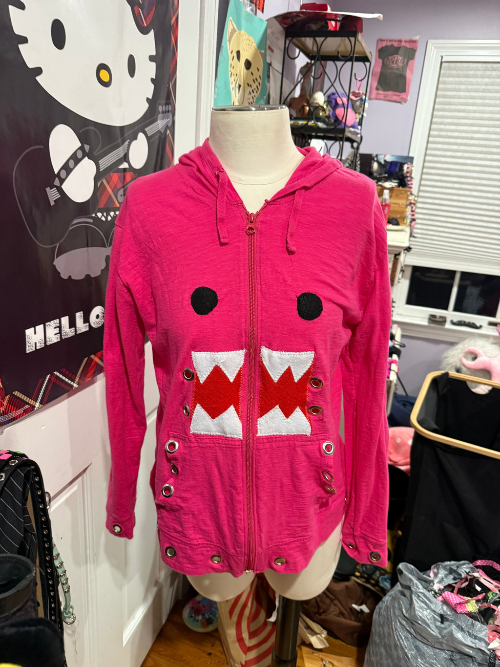 pink Domo zip up size m/l
