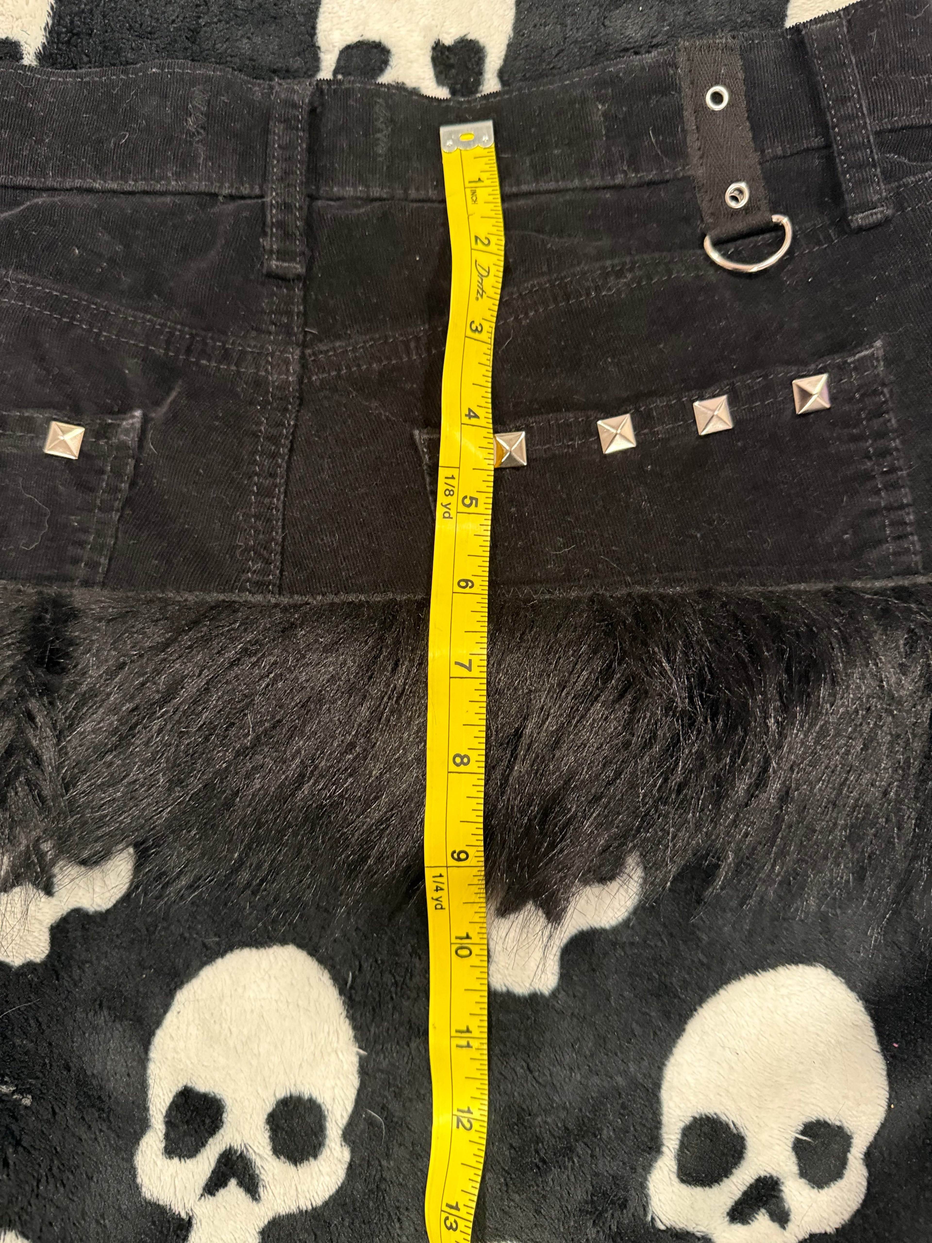 black fur studded skirt size s