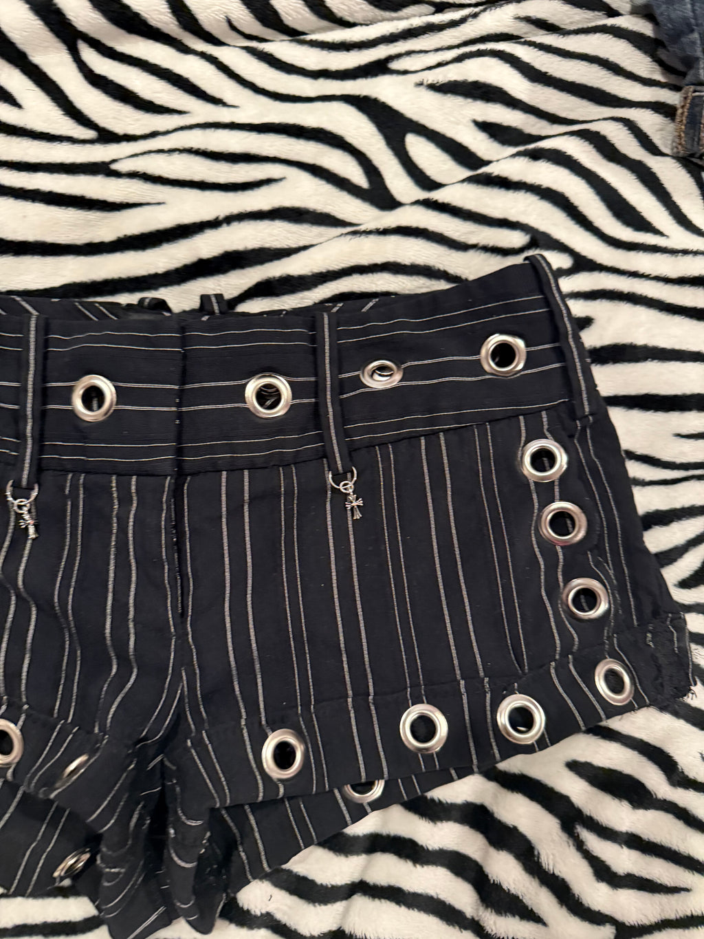pinstripe micro shorts size xxs/xs