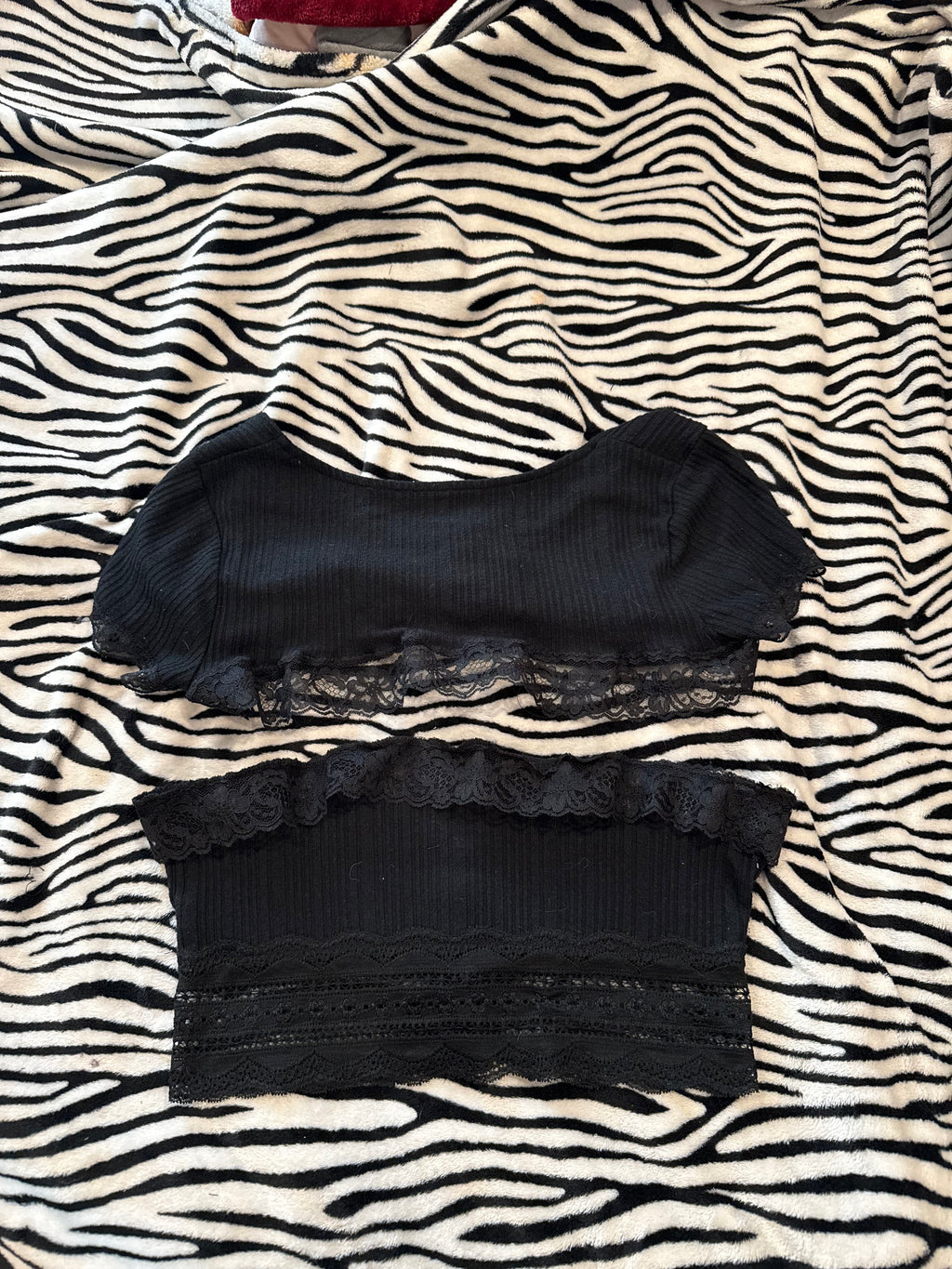 lace tube top& micro cardigan set size m