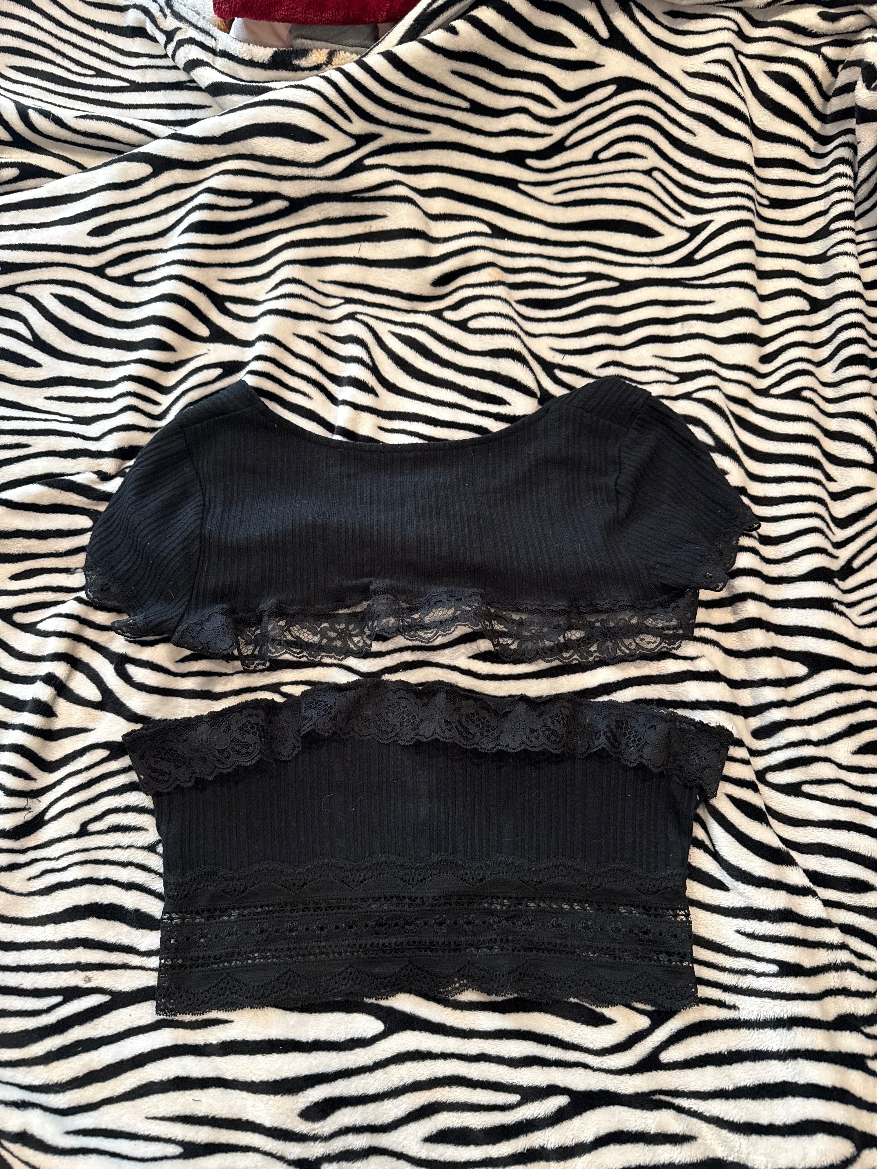lace tube top& micro cardigan set size m