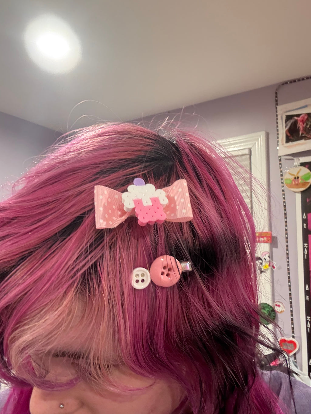 cupcake polka dot hairclips