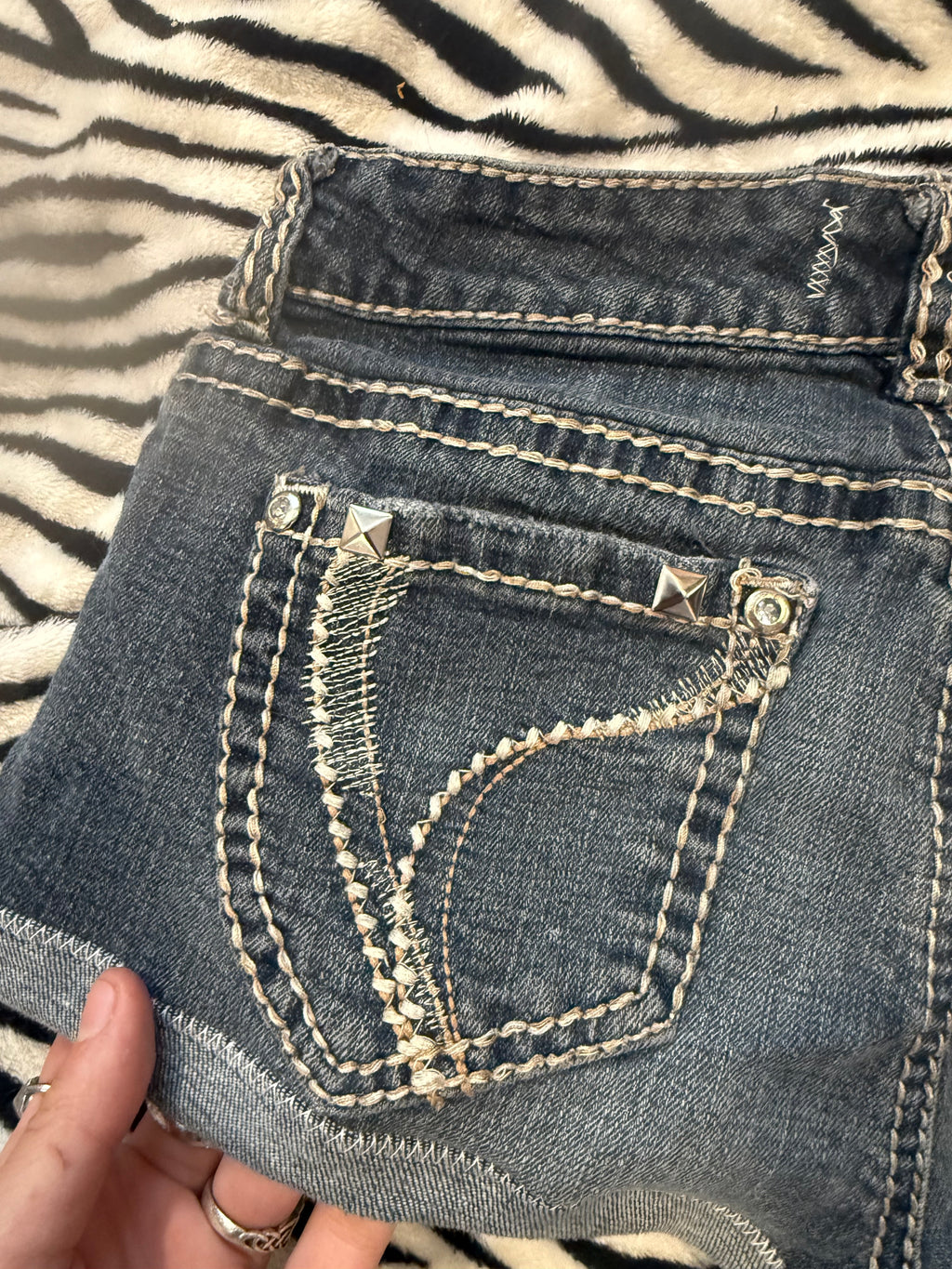 denim lace shorts size xs