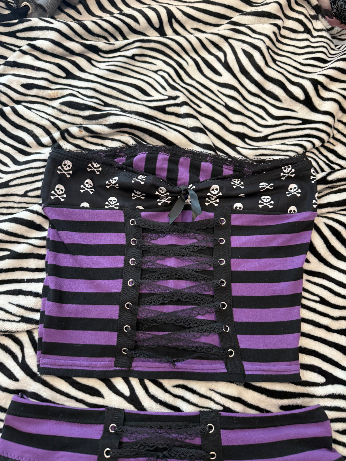 purple & black skull set size s