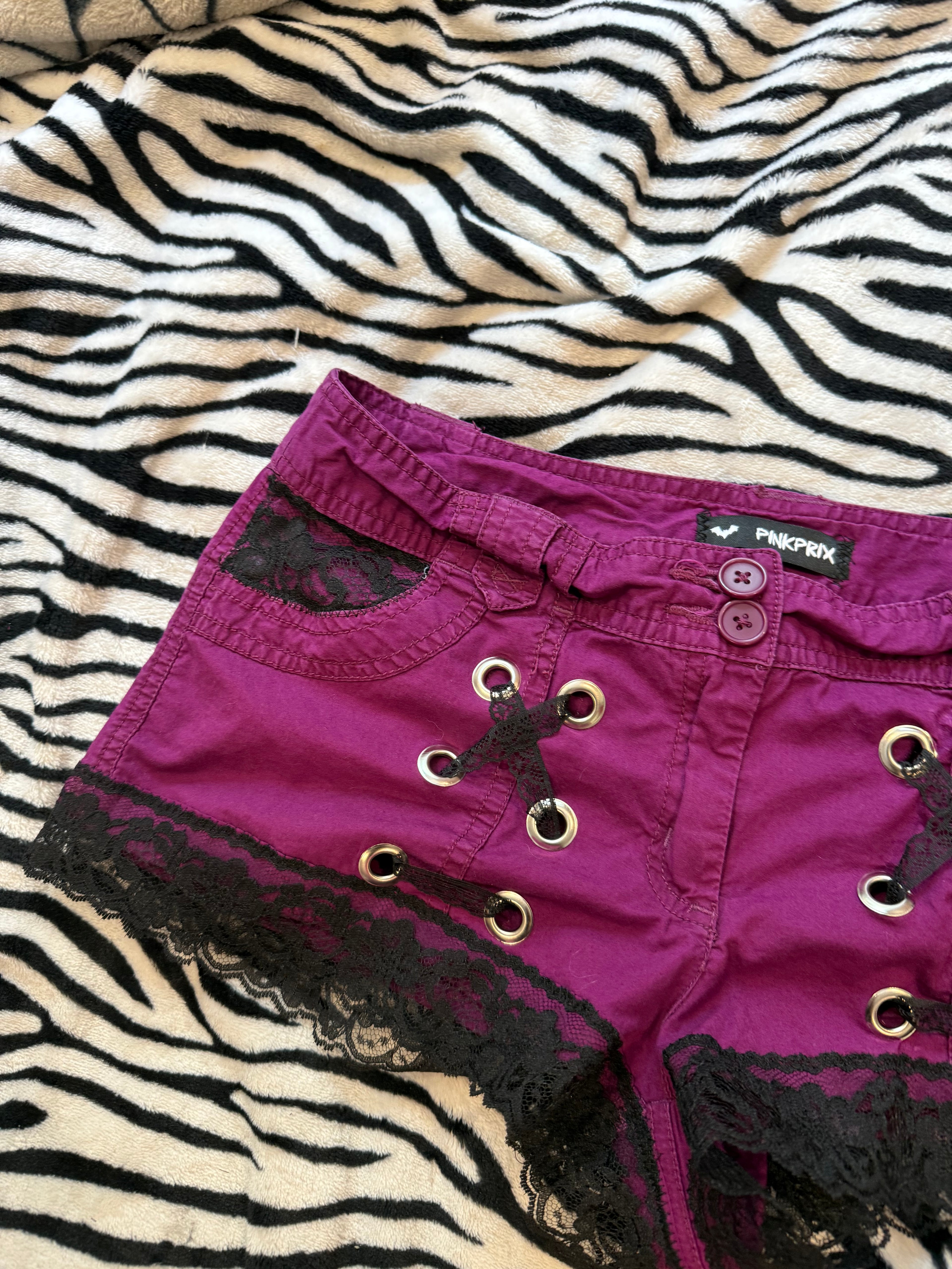 Purple lace shorts size s/m
