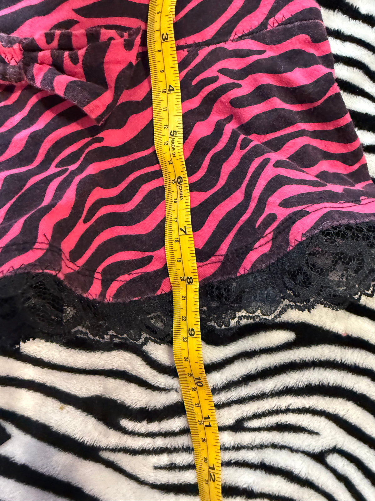 pink & black zebra bow skirt size xxs