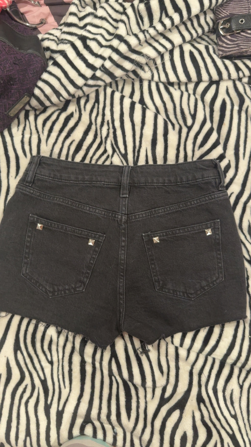 black lace up shorts size s