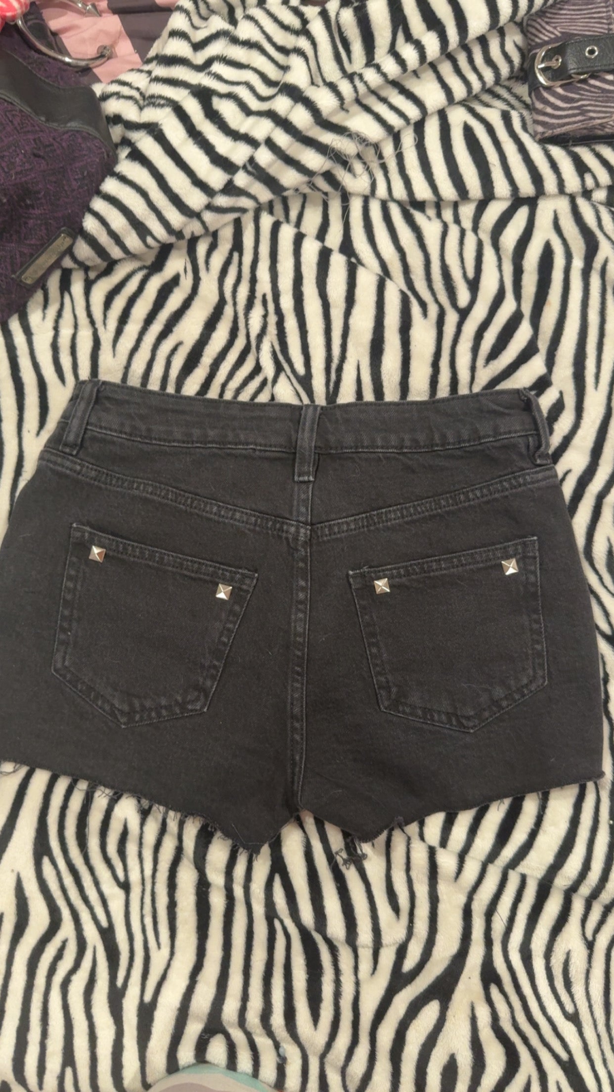 black lace up shorts size s