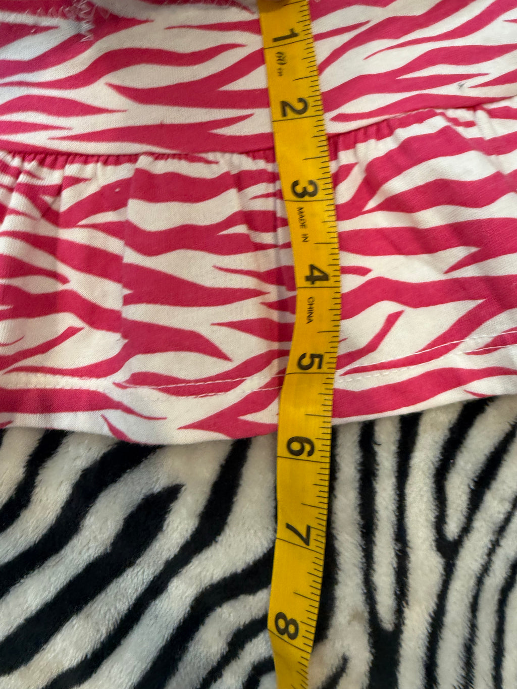pink & white zebra set size s