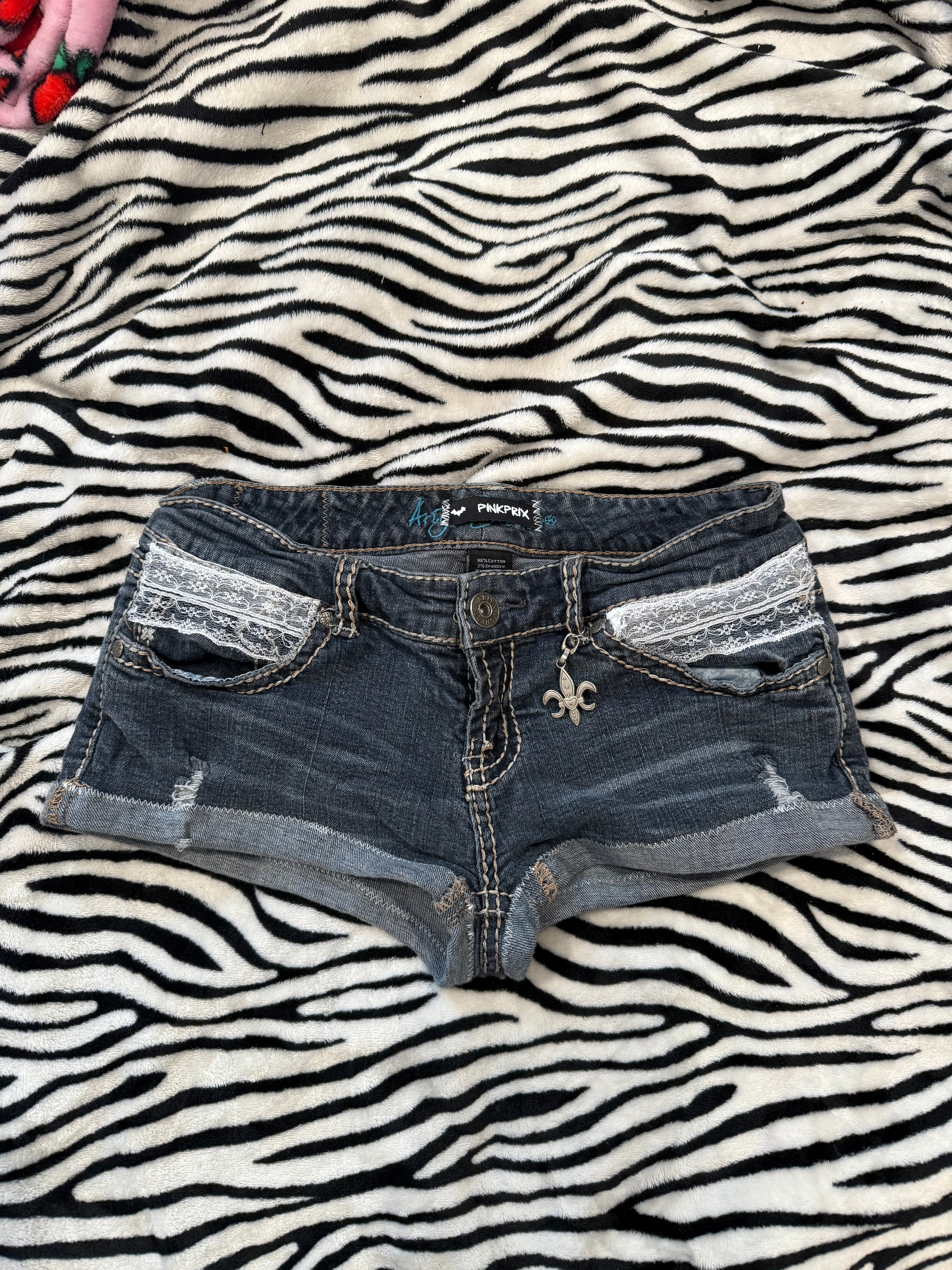 denim lace shorts size xs