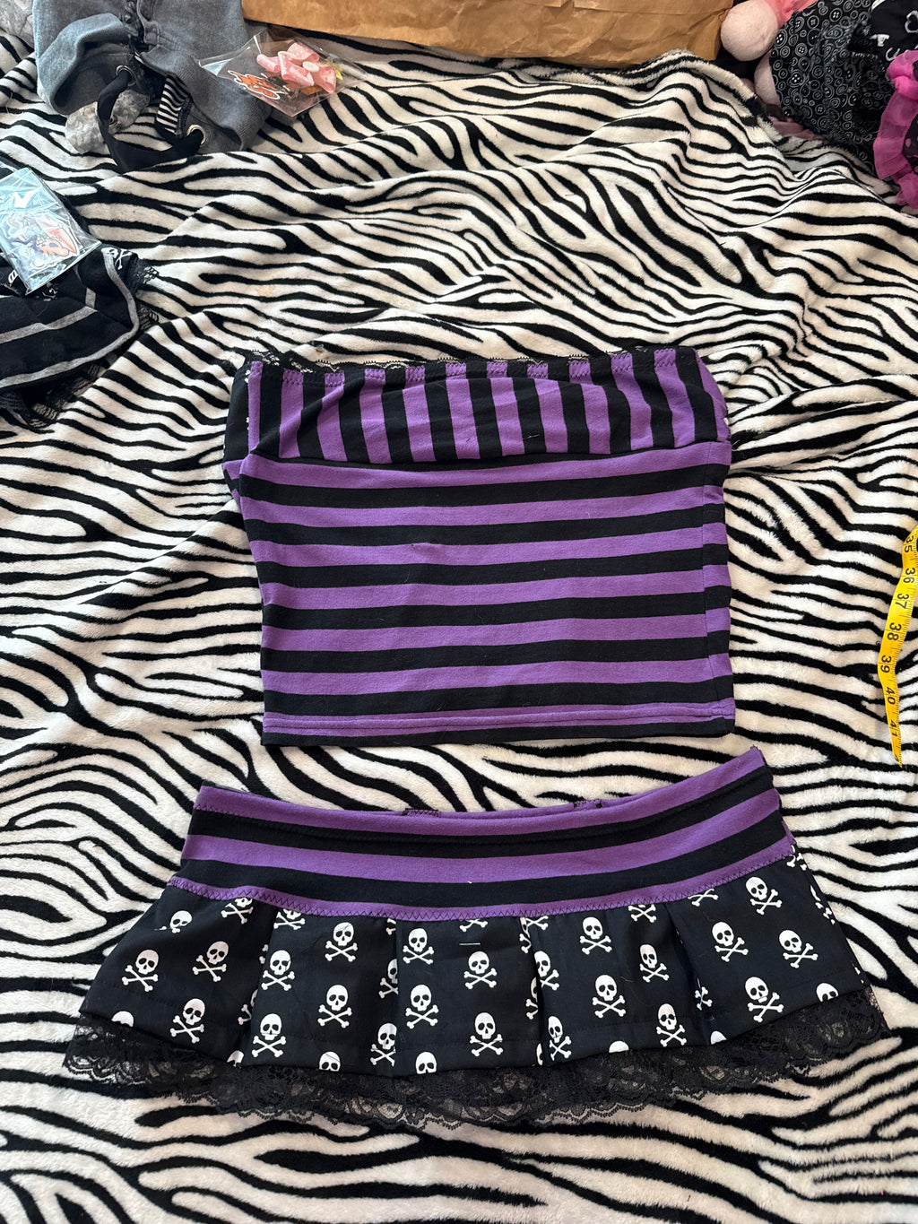 purple & black skull set size s