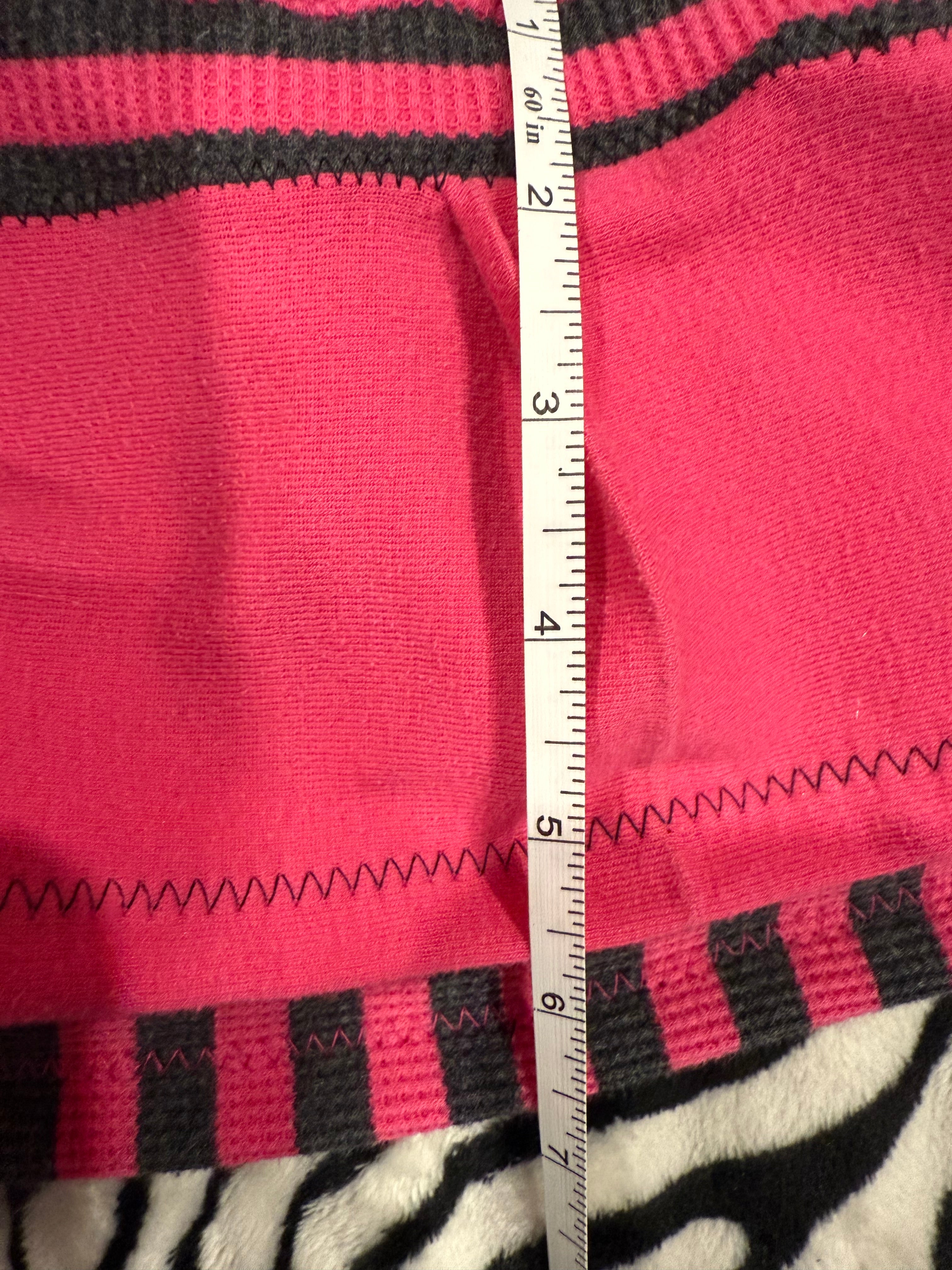 pink & grey striped rave set size m