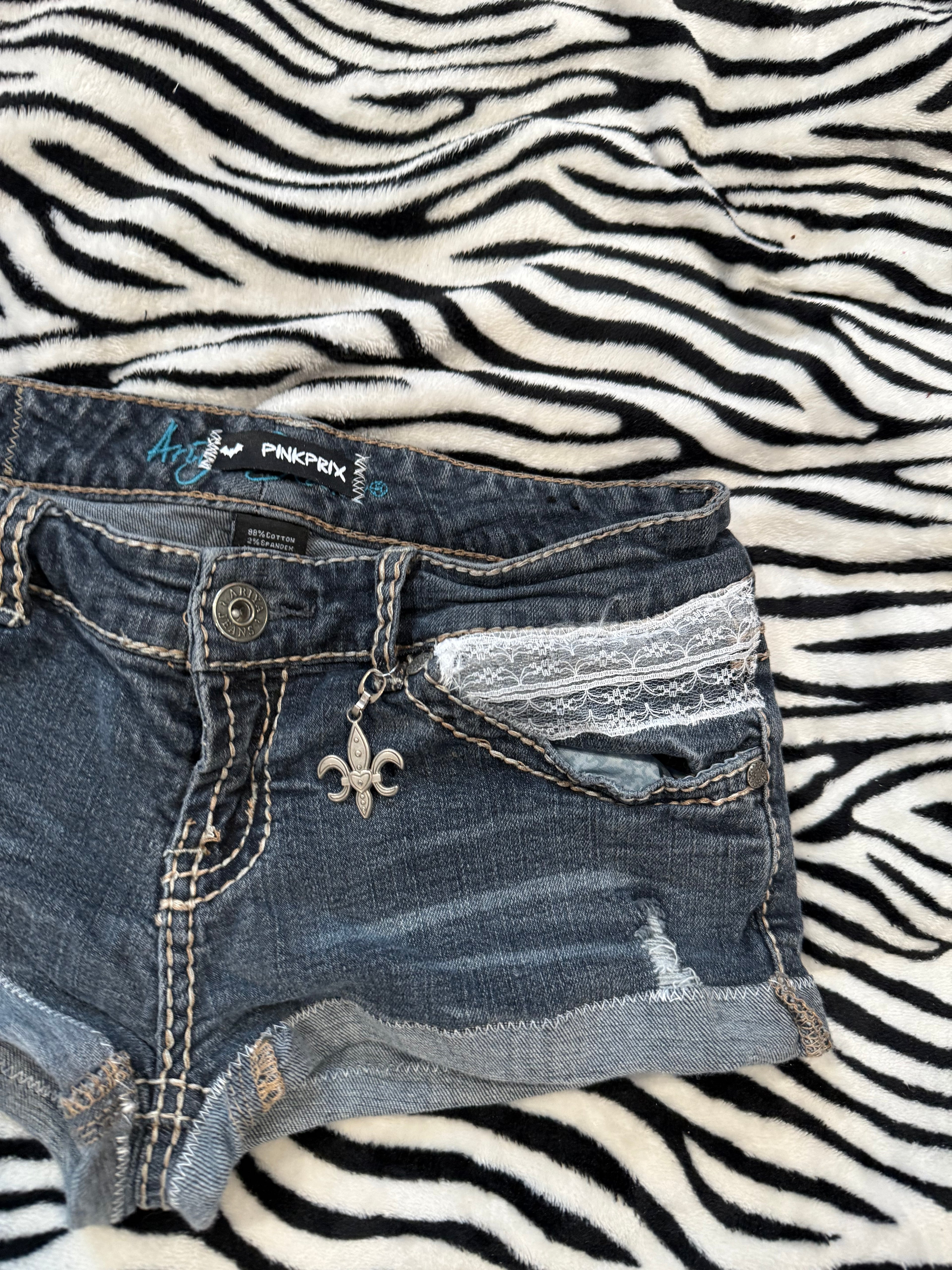 denim lace shorts size xs