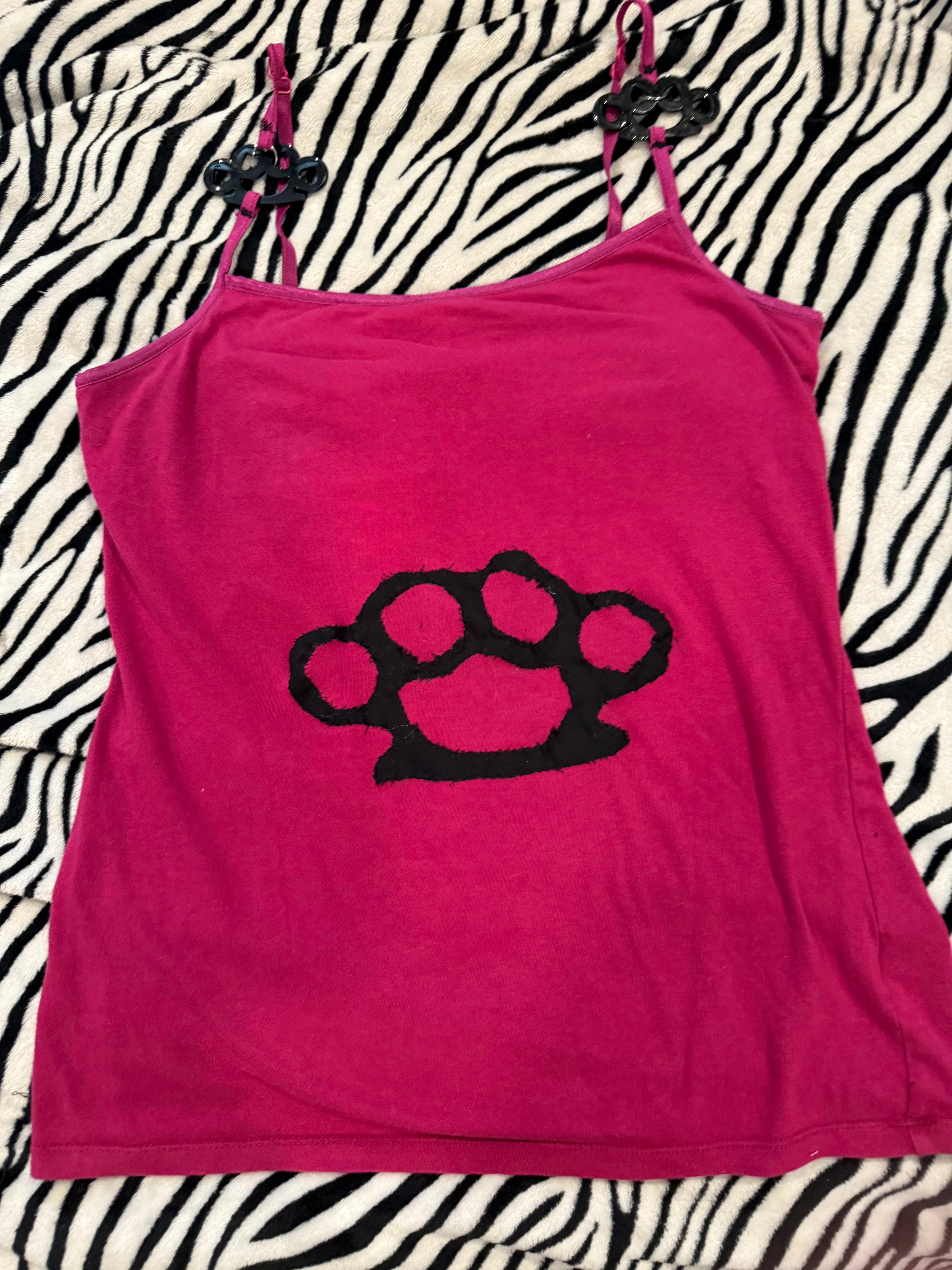 magenta brass knuckle top size m