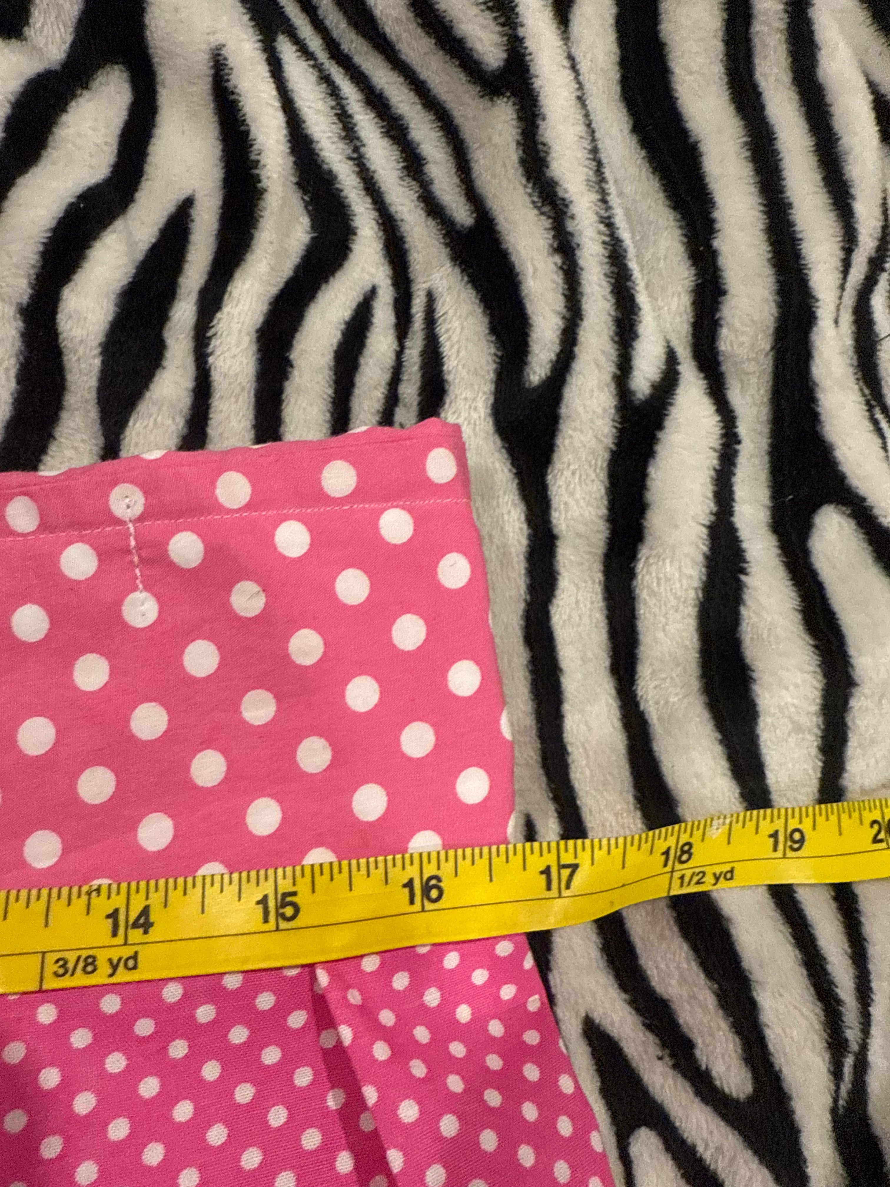 pink & white polka dot lace up micro skirt size xs