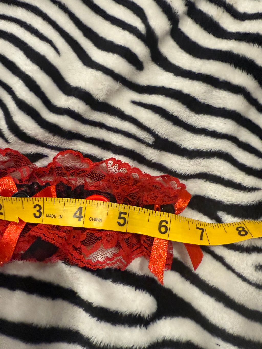 red & black garters size xxs/xs