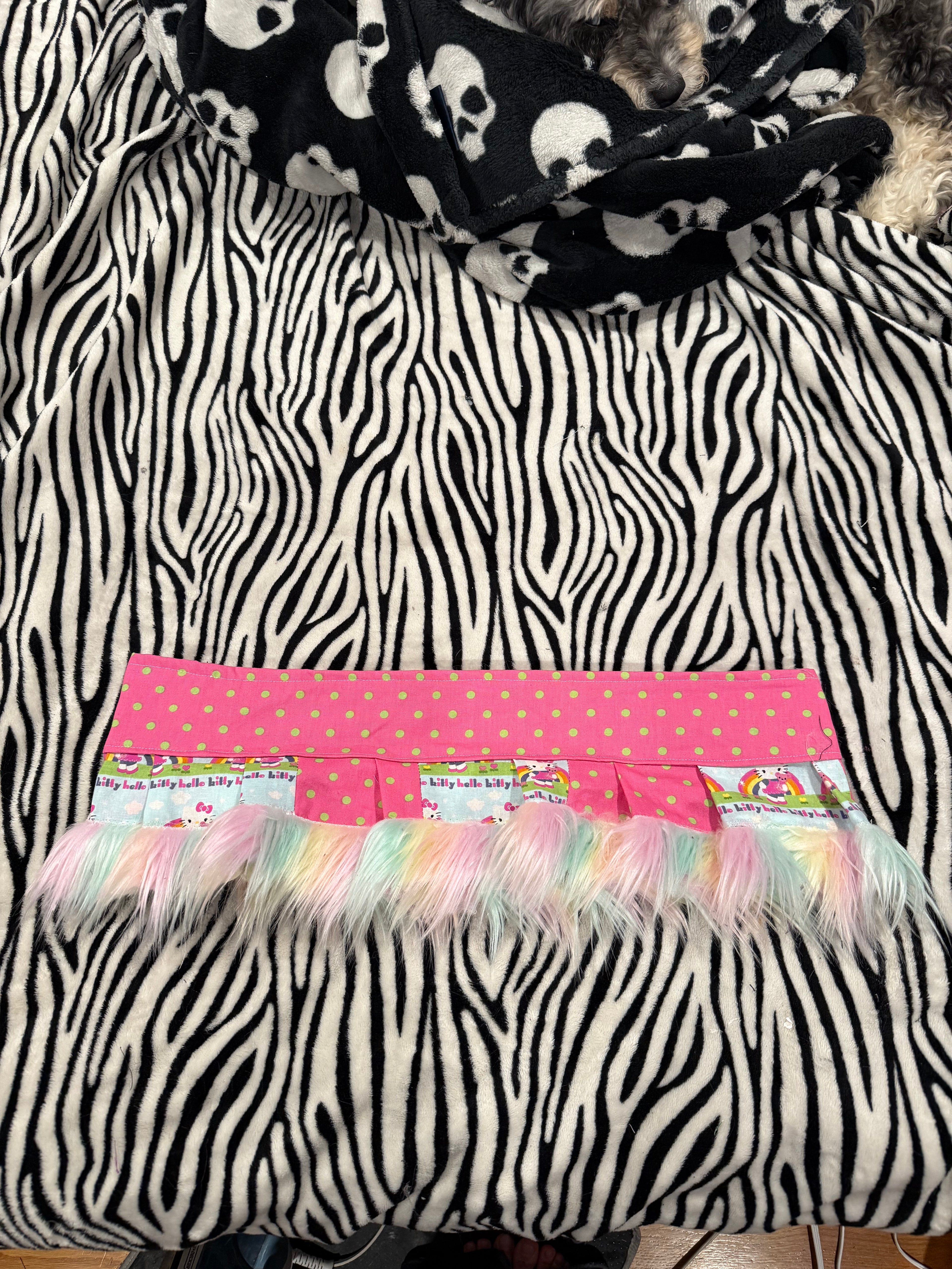 hello kitty polka dot fur skirt size xl