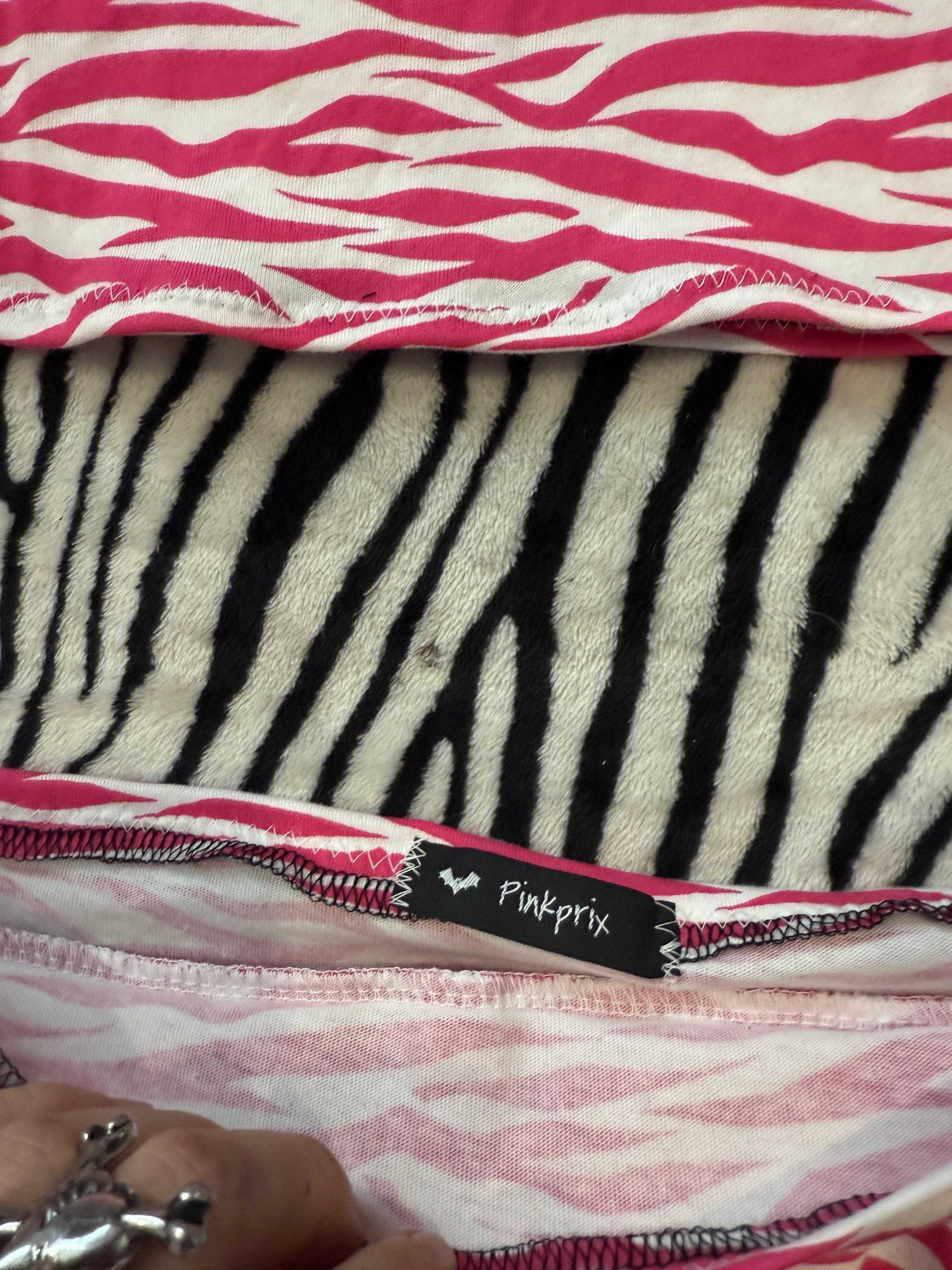 pink & white zebra set size s