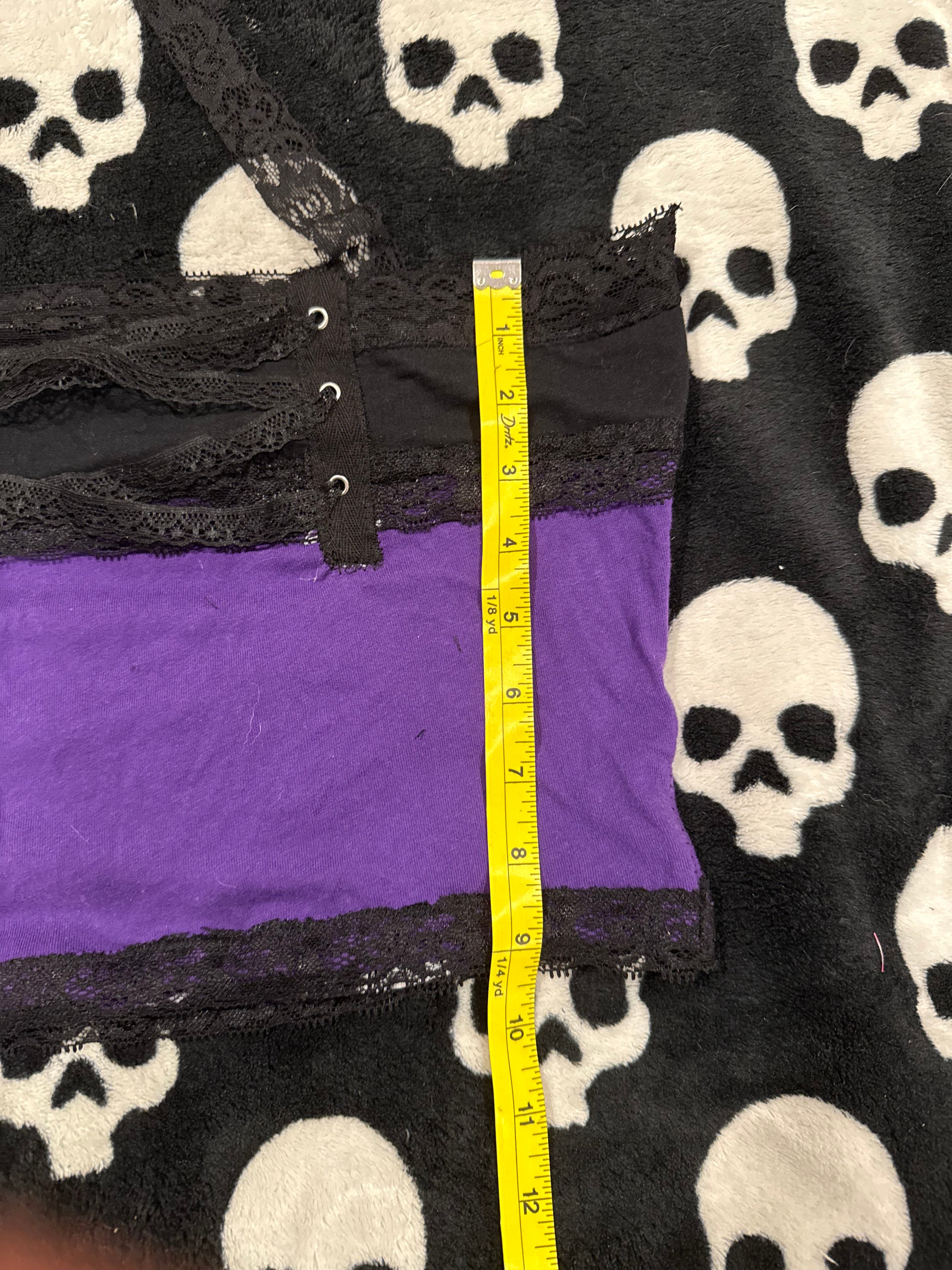 angel wing black lace up top size xs/s