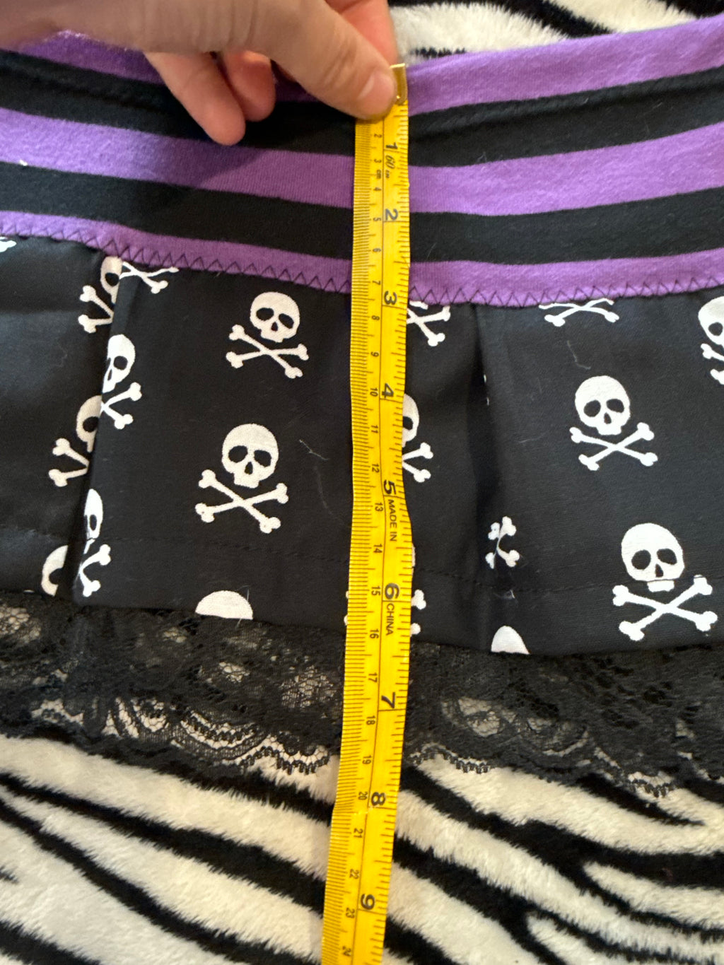 purple & black skull set size s