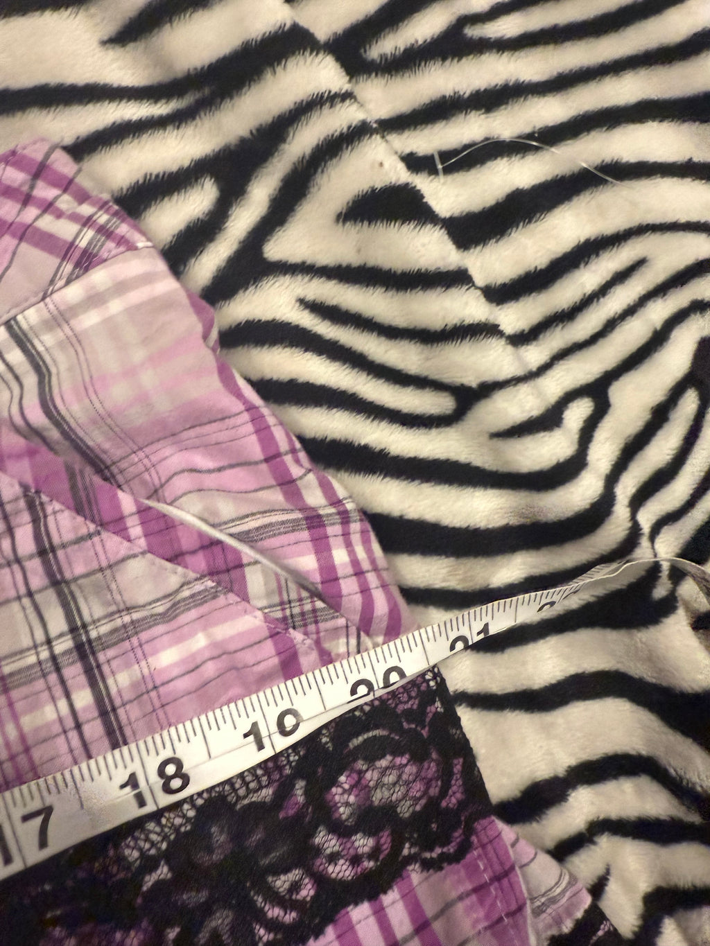 purple plaid lace skirt size L
