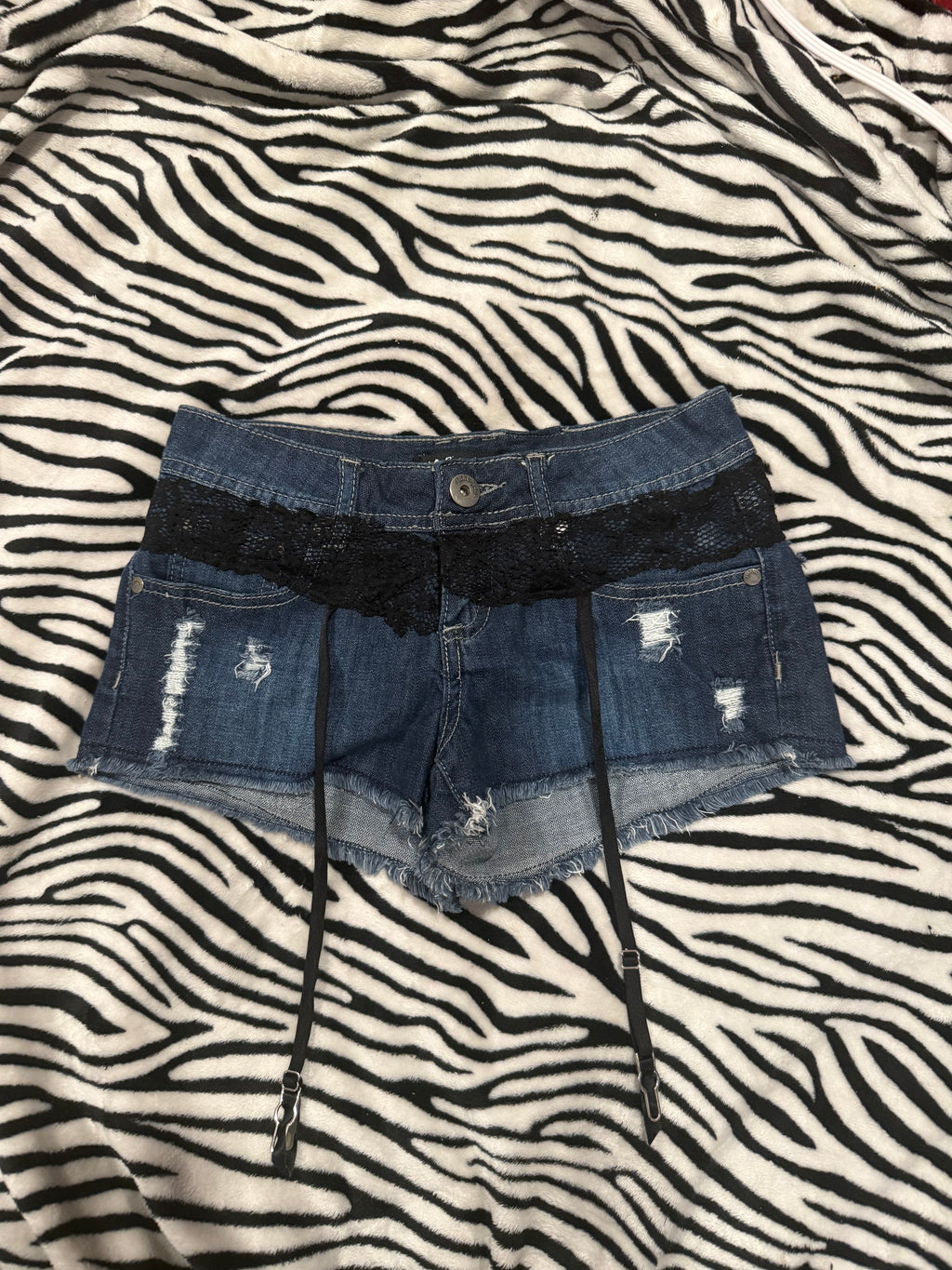 garter lace shorts size xs
