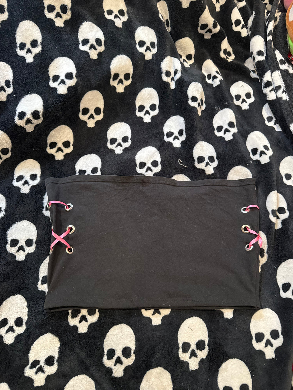 pink & white skull tube top size 2xl