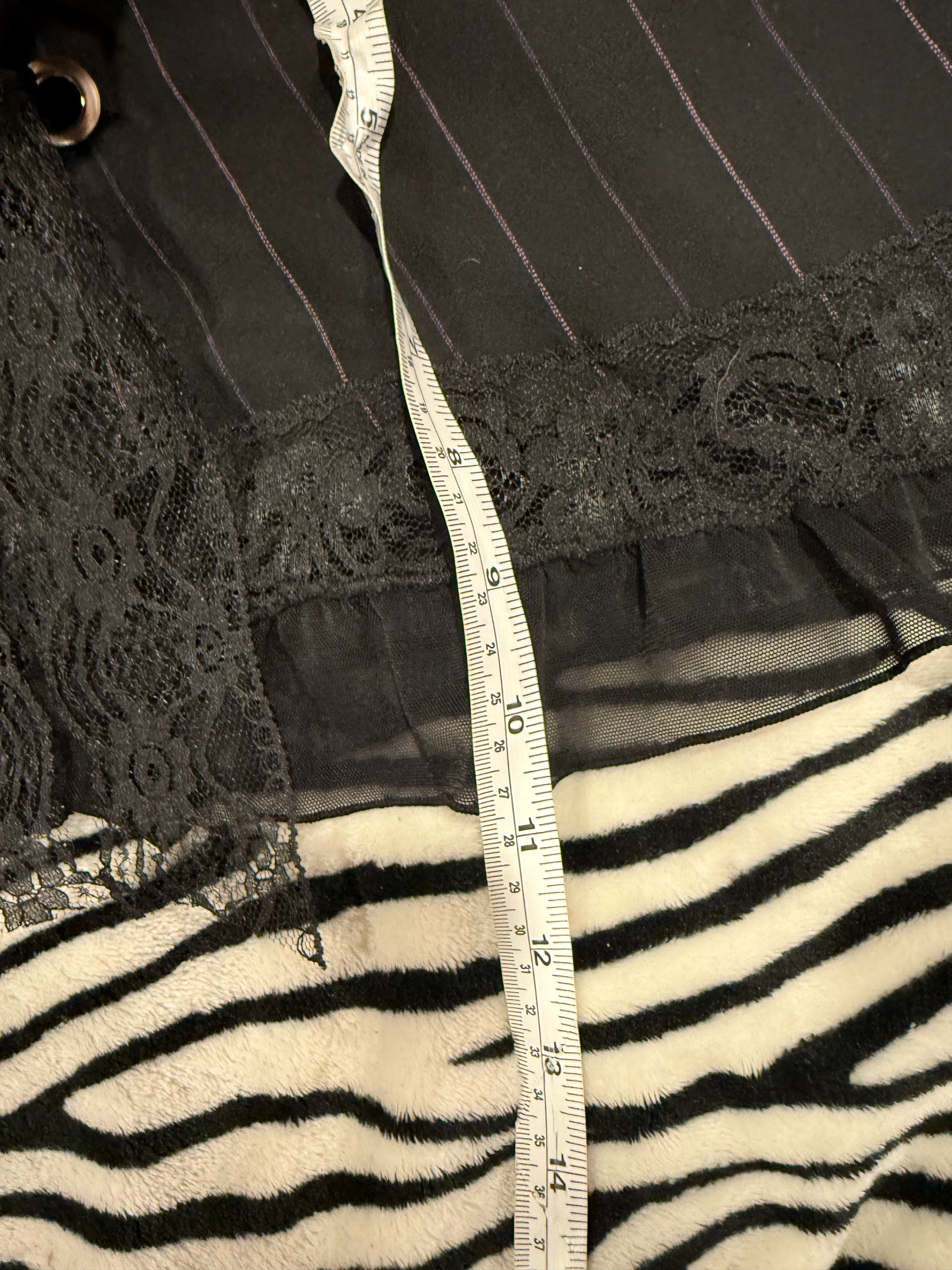 pinstripe lace up mini skirt size m