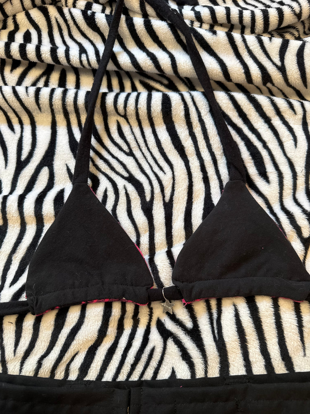 pink & black plaid lace up set size xs